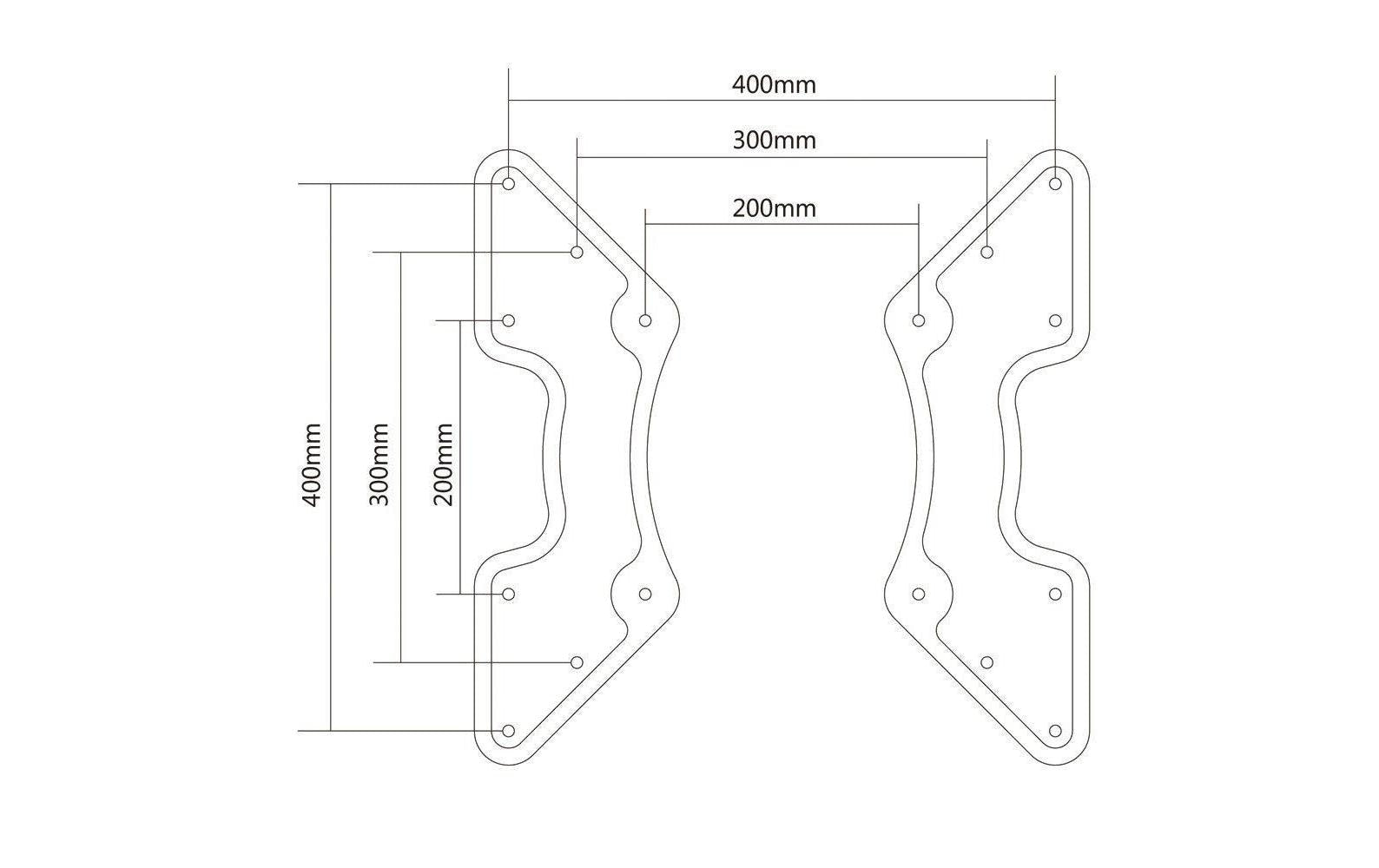 PureMounts Spezialhalterung/Montageset – bis 30 kg, für VESA 400×400 – PM-ADAPT-C