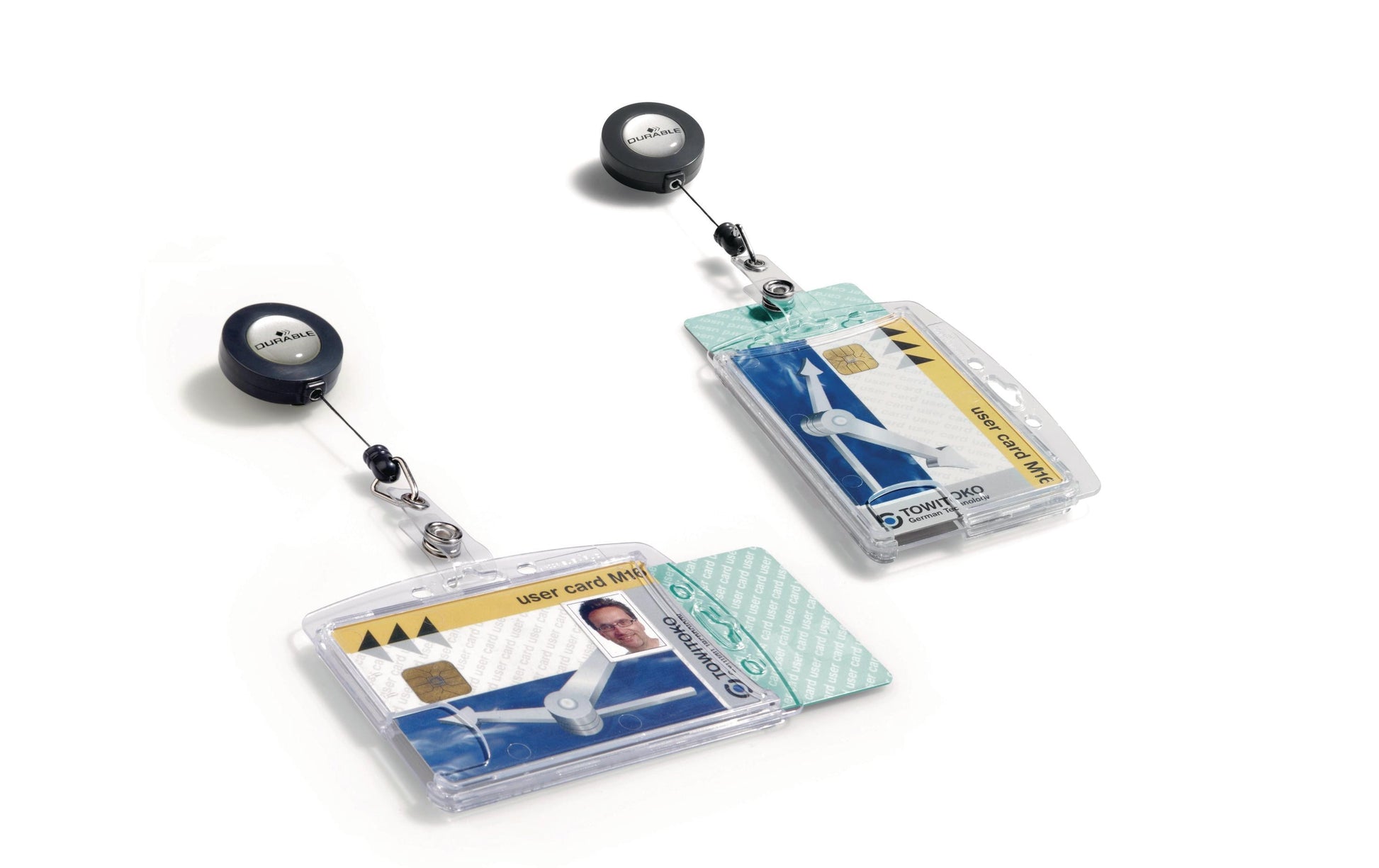 Durable Hartbox – 87 × 54 mm, transparent, für 2 Ausweise, 10er-Pack