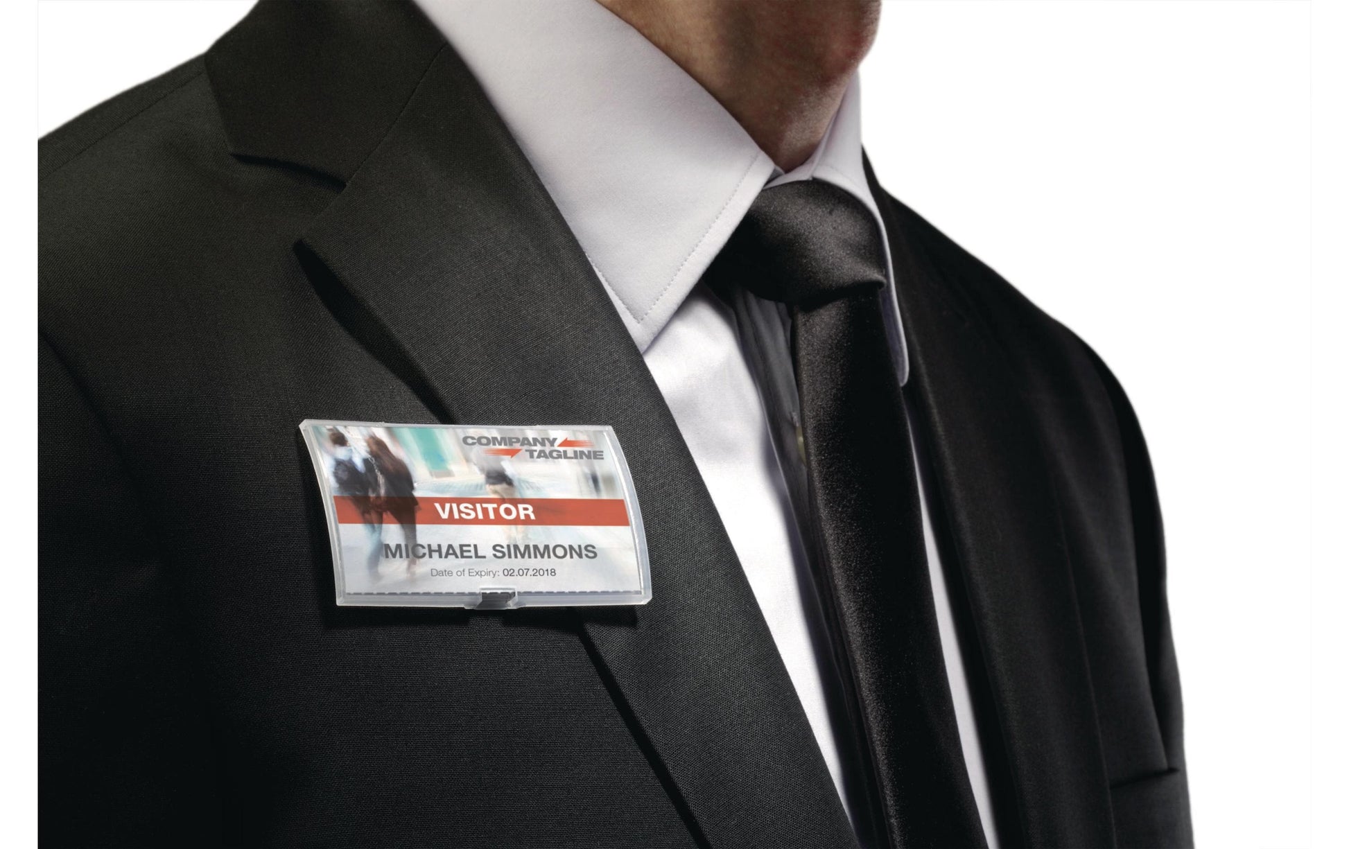 Durable Namensschild – 75 × 40 mm, Kunststoff, transparent, mit Magnet – 10 Stück