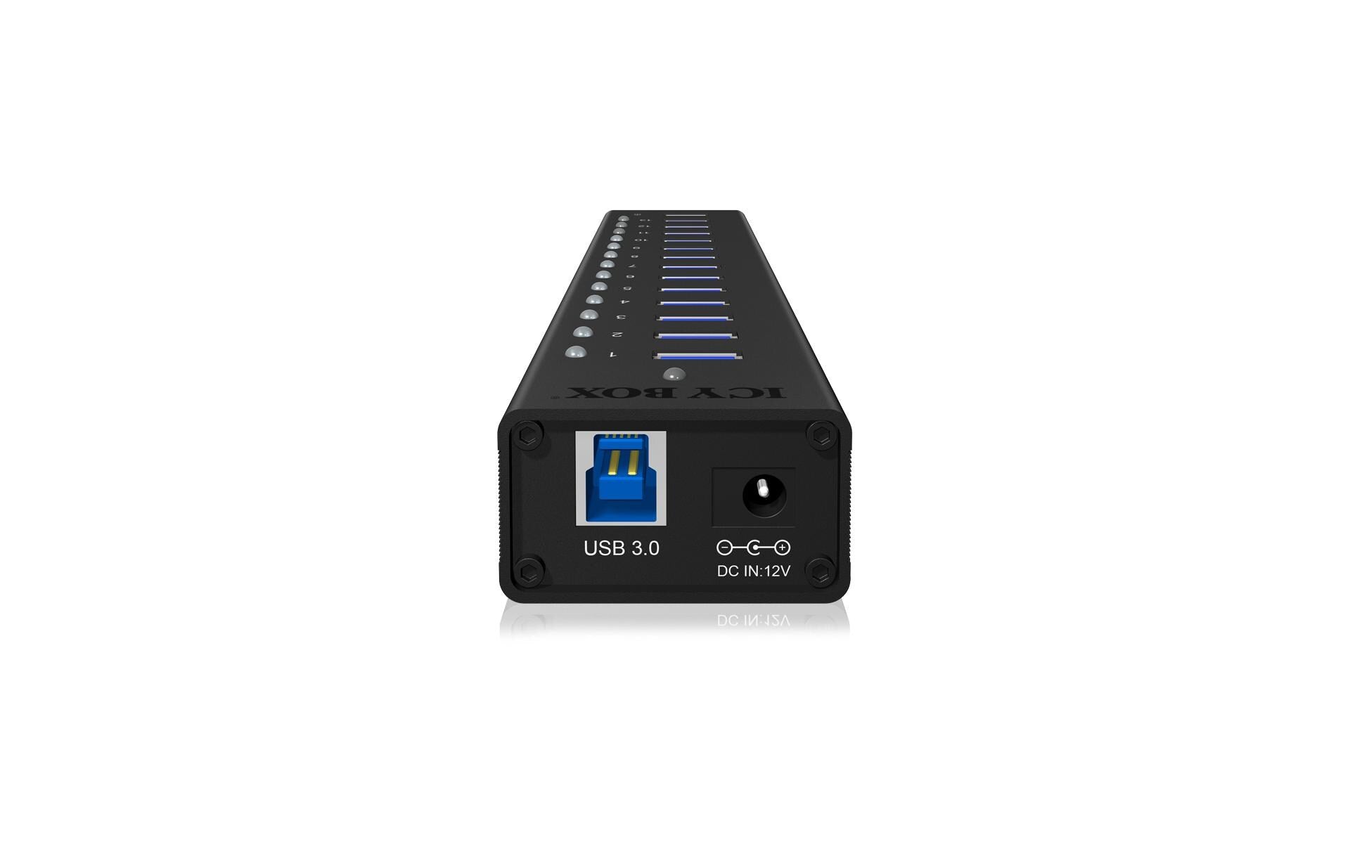 ICY BOX IB-AC6113 USB-Hub – USB 3.0, 13× USB-A, für Windows/Mac
