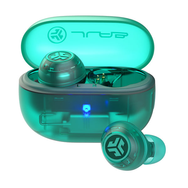 JLab Go Pop ANC TWS In-Ear – Stereo, ANC, mit Ladecase, Türkis, Transparent, BT 5.3