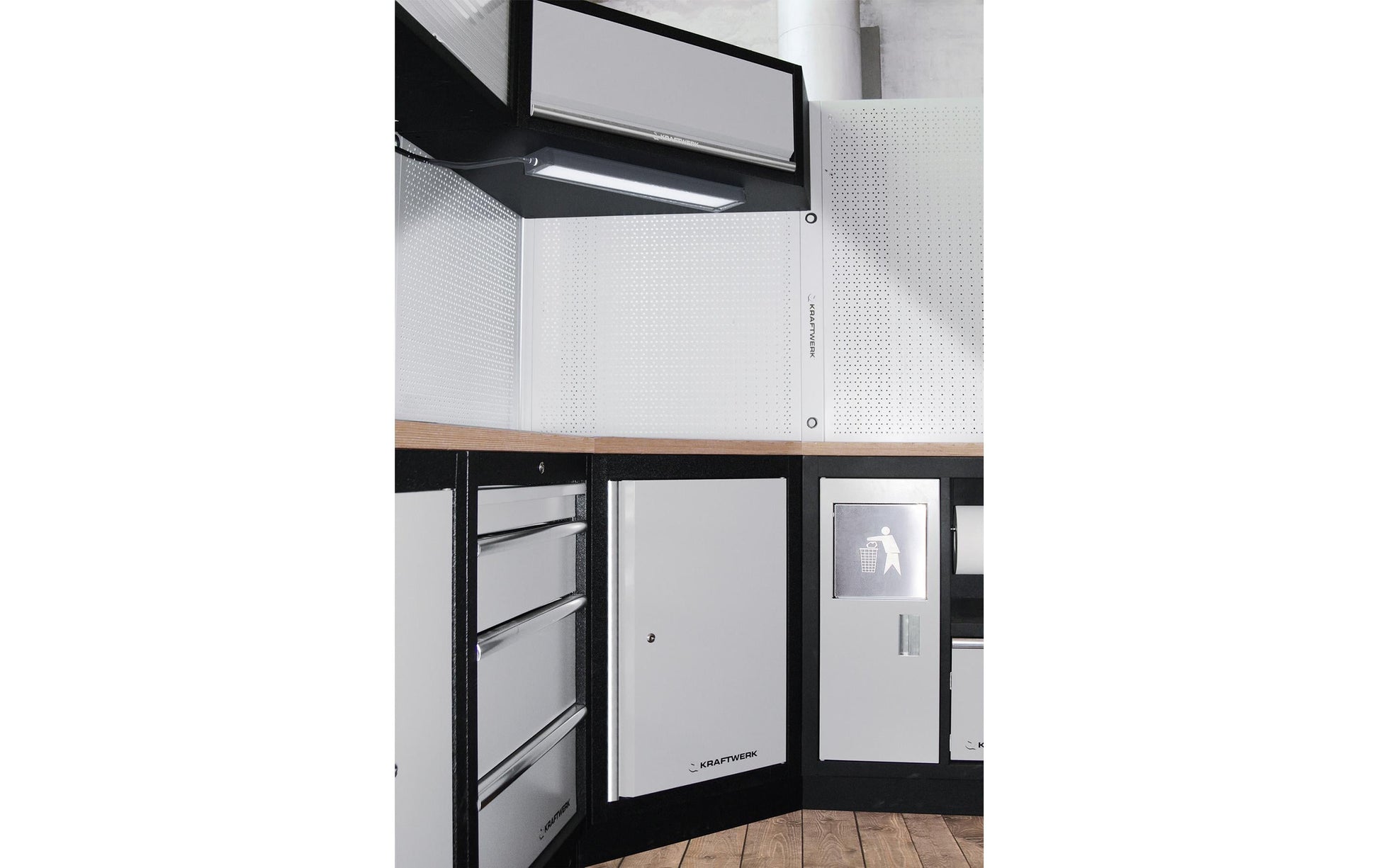 KRAFTWERK Unterbauleuchte LED – magnetisch – 5000 K – 1’800 lm 20 W – IP65 – schwarz, 59 × 12,4 × 4,3 cm