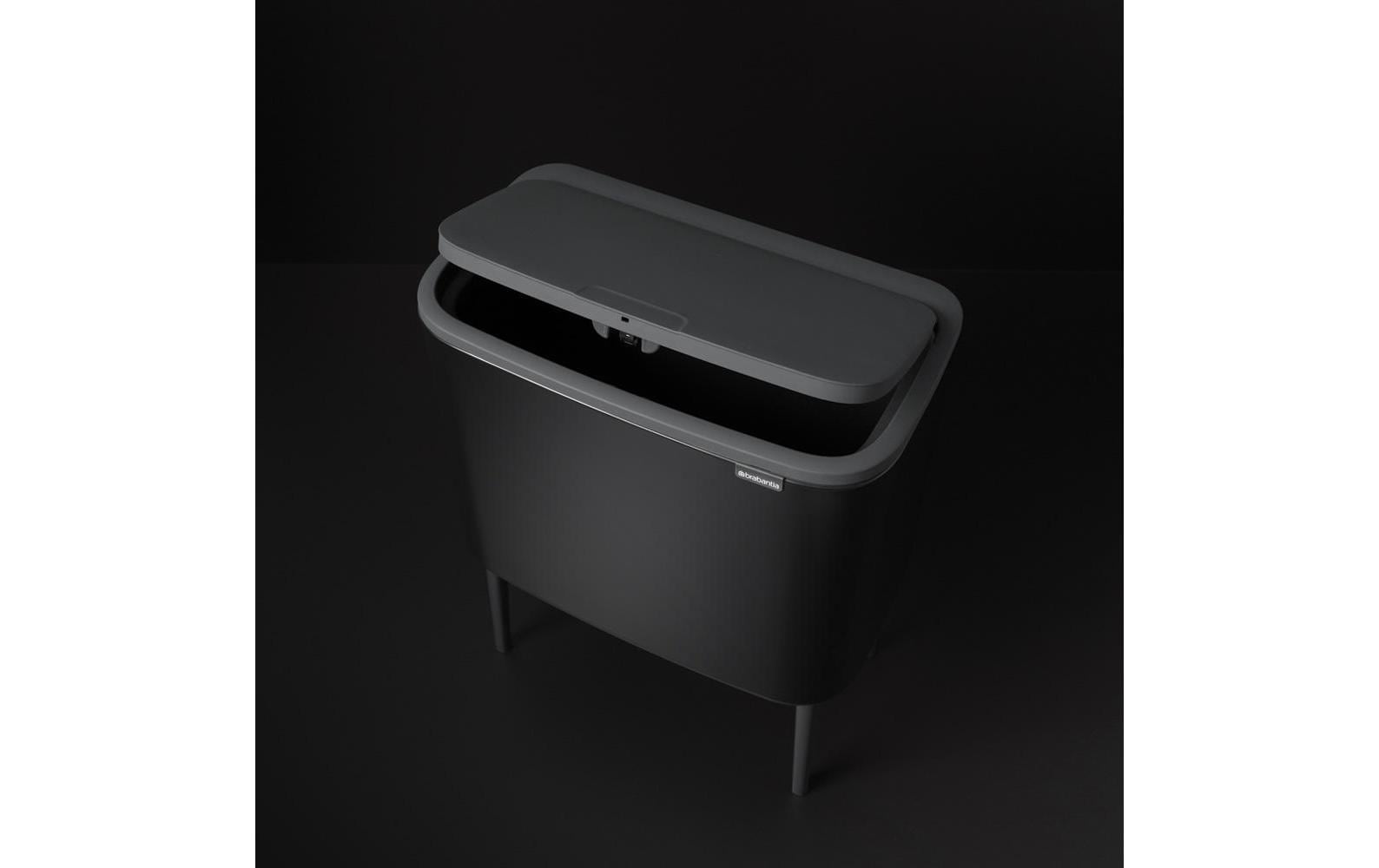 Brabantia Bo Touch Bin Papierkorb – 36 l – Kunststoff, Schwarz – B × H × T 540 × 680 × 315 mm