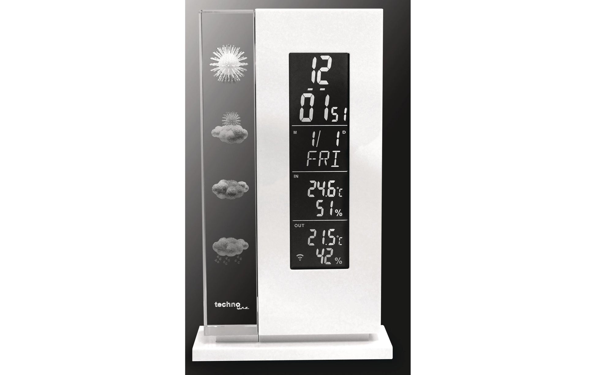 Technoline WS6600 – Wetterstation, innen/aussen, Hygrometer & Thermometer, inkl. Aussensensor – weiss