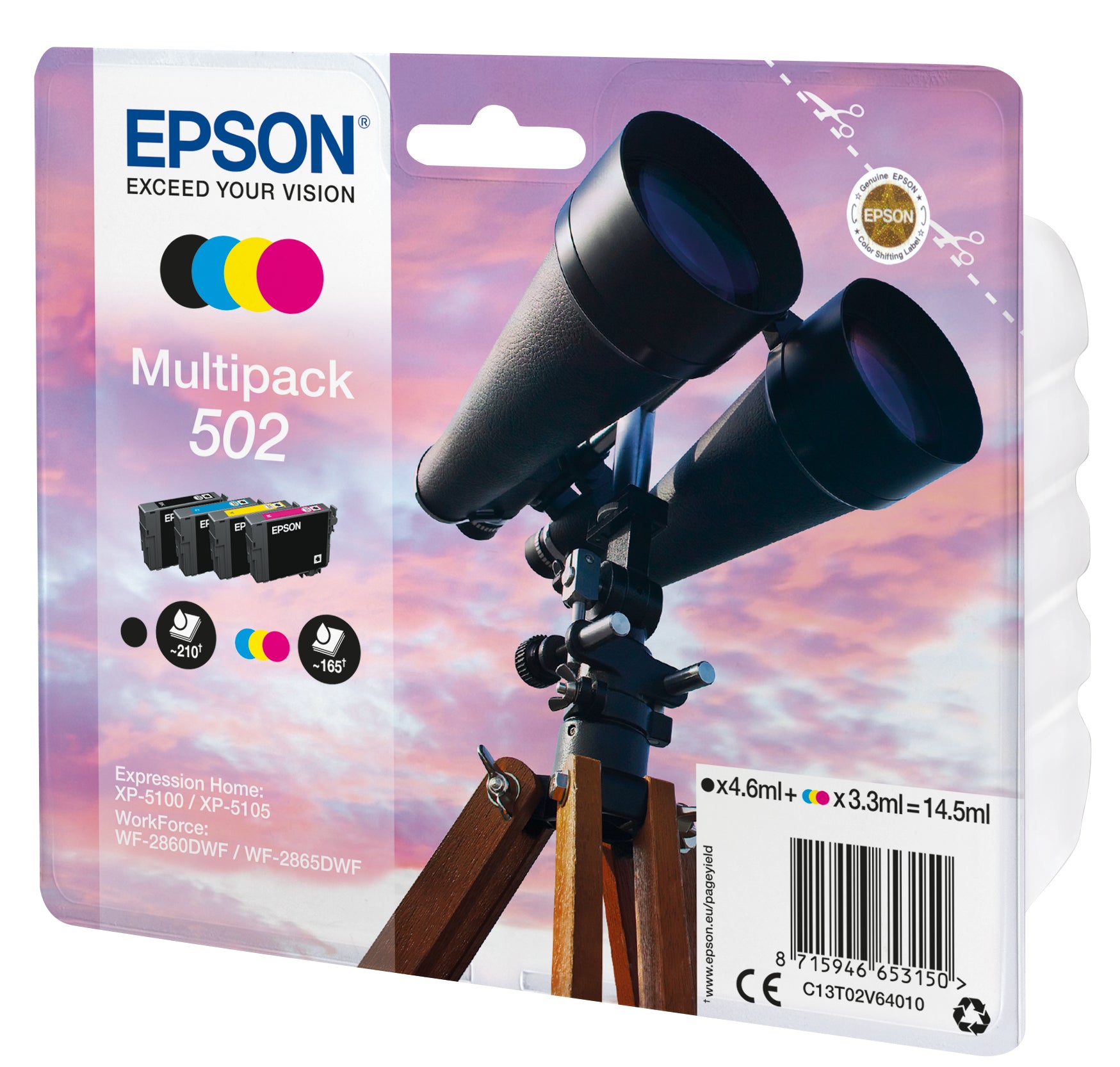 Epson Tintenpatronen-Multipack C13T02V64020, CMYK, Original – für Epson-Drucker