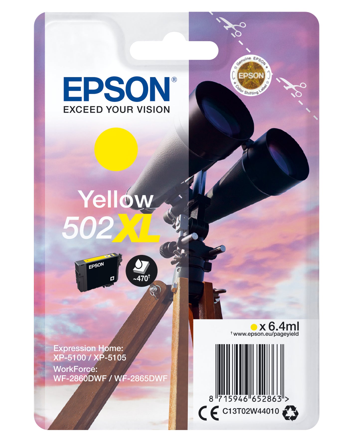 Epson 502XL Gelbe Tintenpatrone (Original) – 470 Seiten