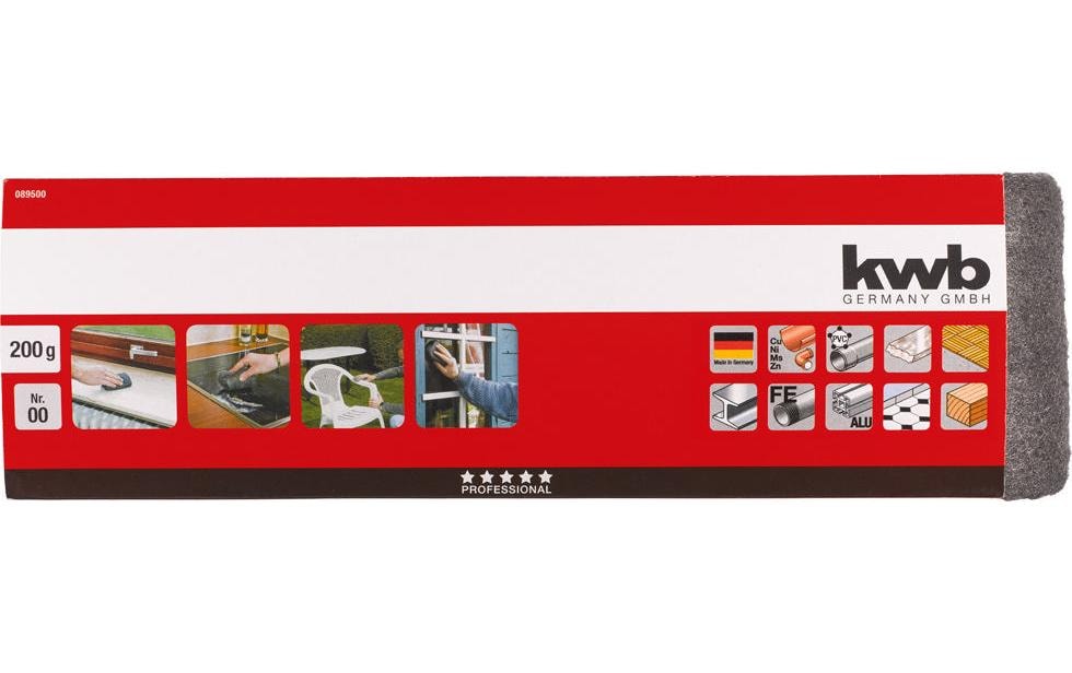 kwb Stahlwolle 200 g – Feine Körnung – für Metall
