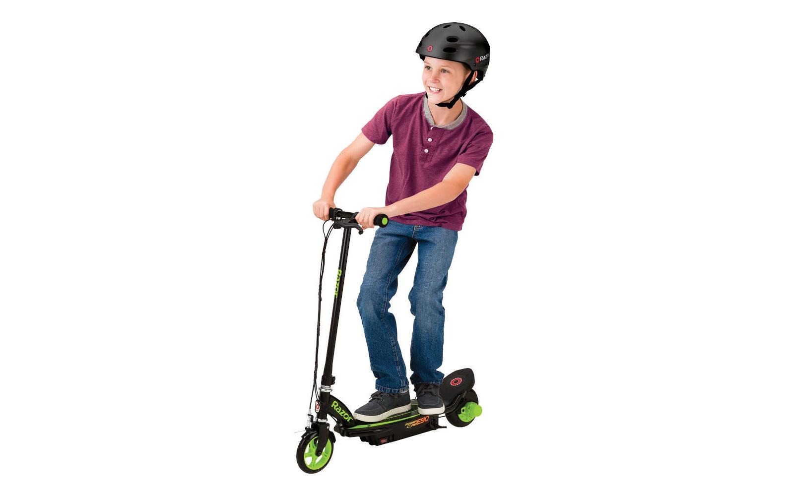 Razor Power Core E90 – E-Scooter – 90 W, 16 km/h, Reichweite bis 24 km, 80 Wh, schwarz/grün
