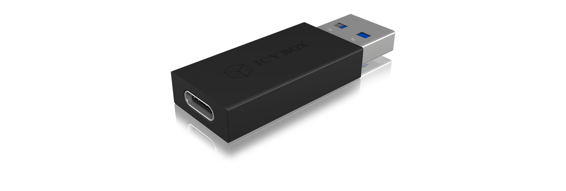 ICY BOX IB-CB015 Adapter USB-A zu USB-C – USB 3.2 Gen 2 (10 Gbit/s), Schwarz