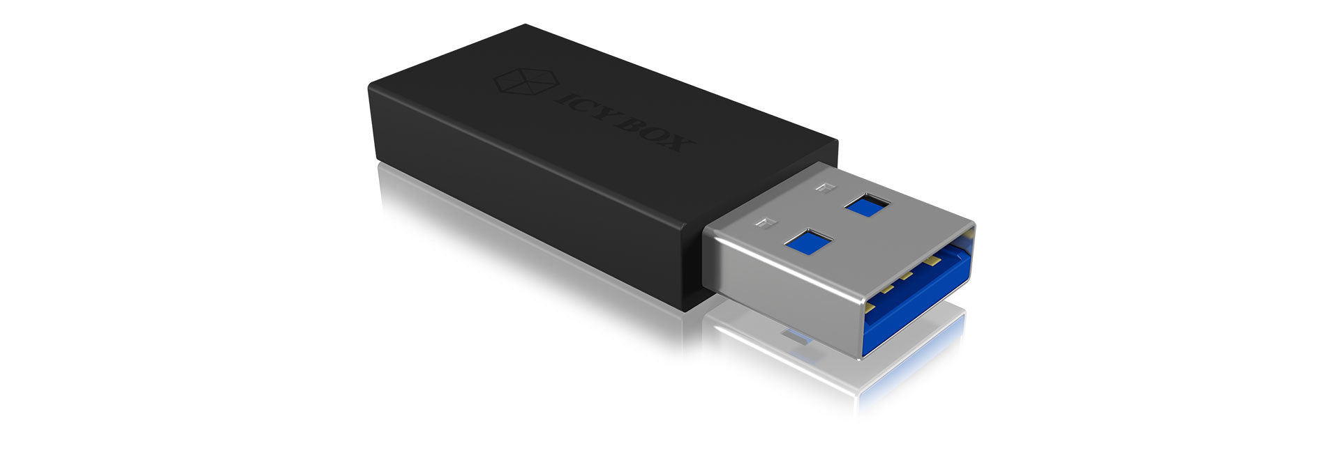 ICY BOX IB-CB015 Adapter USB-A zu USB-C – USB 3.2 Gen 2 (10 Gbit/s), Schwarz
