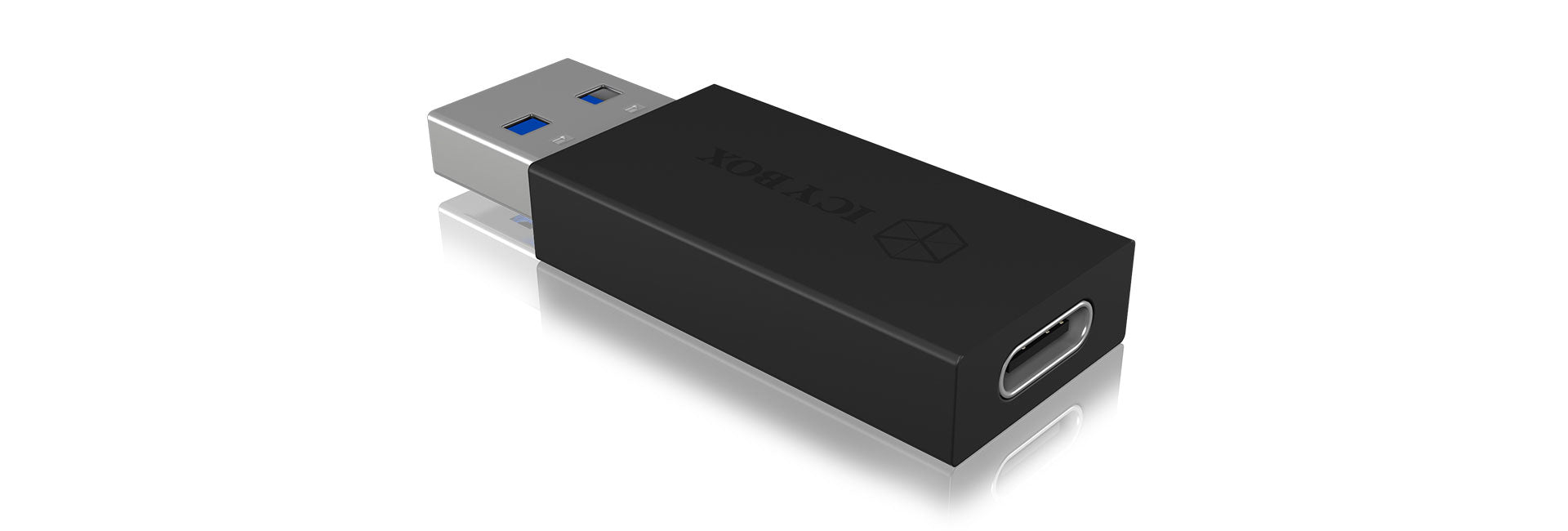 ICY BOX IB-CB015 Adapter USB-A zu USB-C – USB 3.2 Gen 2 (10 Gbit/s), Schwarz