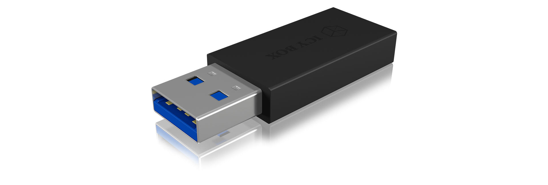 ICY BOX IB-CB015 Adapter USB-A zu USB-C – USB 3.2 Gen 2 (10 Gbit/s), Schwarz