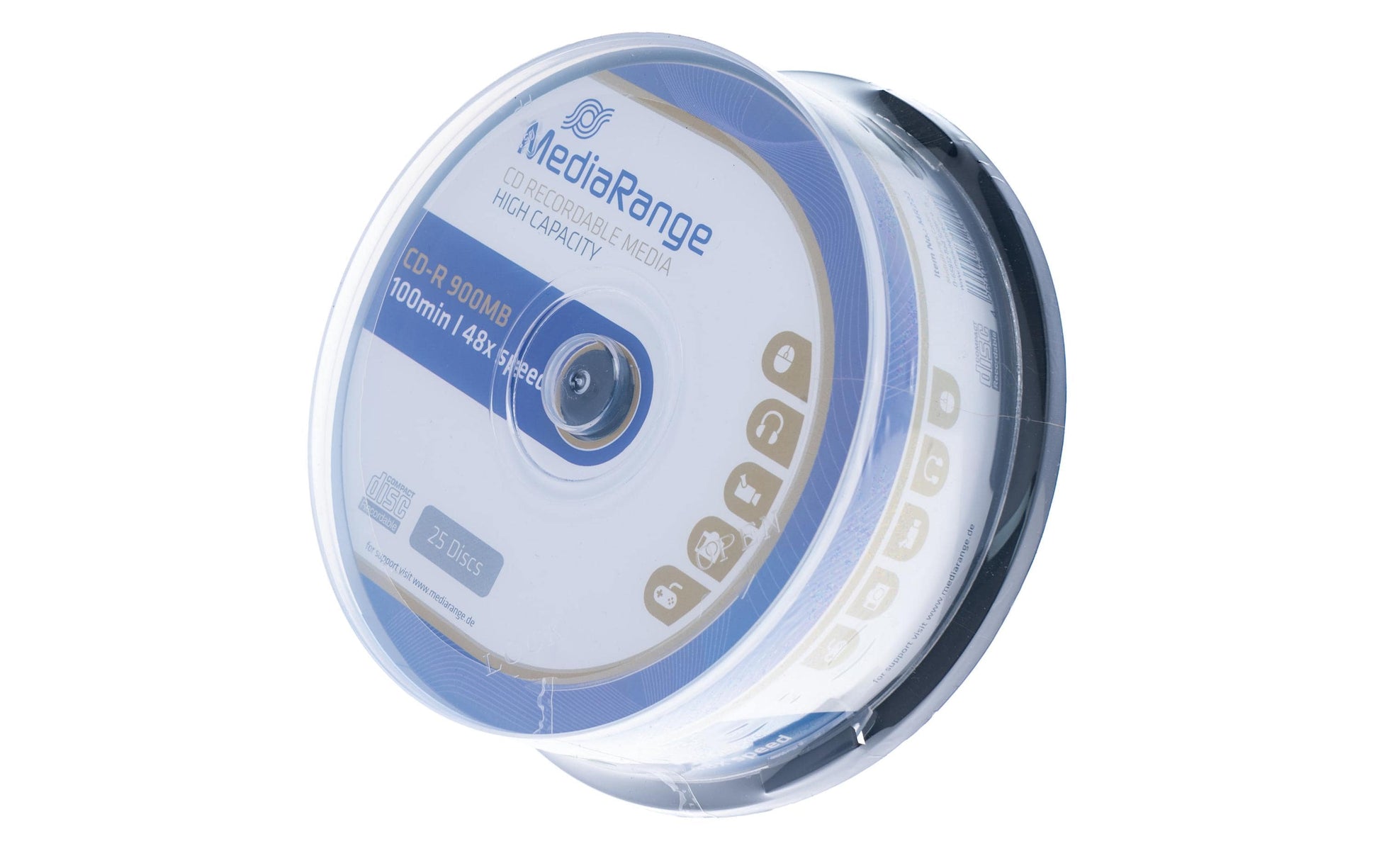 MediaRange CD-R 900 MB – 52×, nicht bedruckbar, 25er Spindel