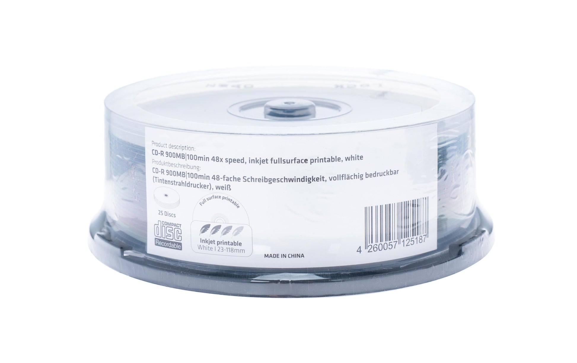 MediaRange CD-R 900 MB – 52×, bedruckbar, 25er Spindel