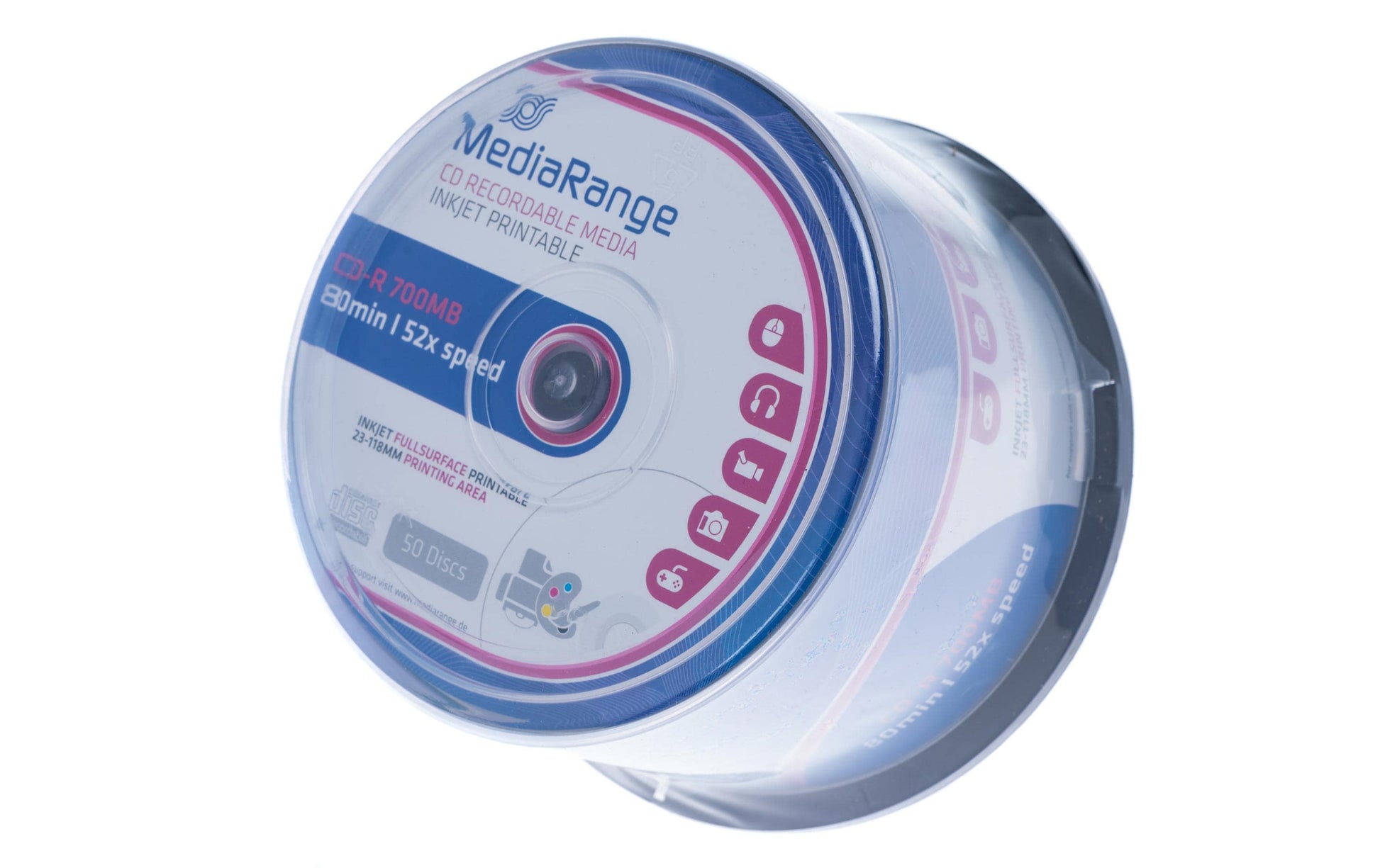 MediaRange CD-R 700 MB – 52×, bedruckbar, 50er Spindel