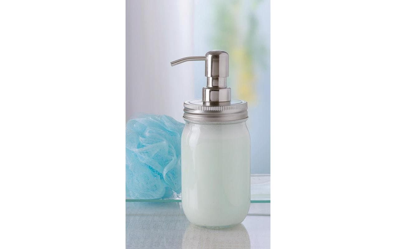 Glorex Seifenspenderdeckel – für Lili Rose Glas, Silber, Aluminium