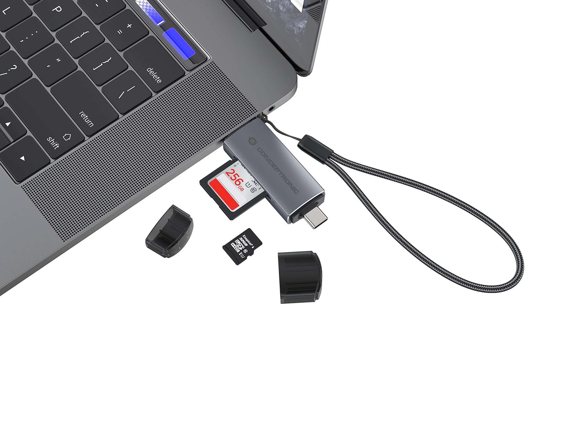 Conceptronic BIAN05G Kartenleser – SD/microSD – USB‑A/USB‑C 3.2 Gen 1 – 5 Gbit/s
