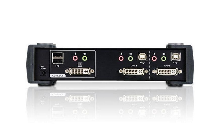 ATEN CS1762A – KVM-Switch 2×1, DVI-I/USB 2.0, WUXGA (1920 × 1200), Audio, USB-Hub, HDCP