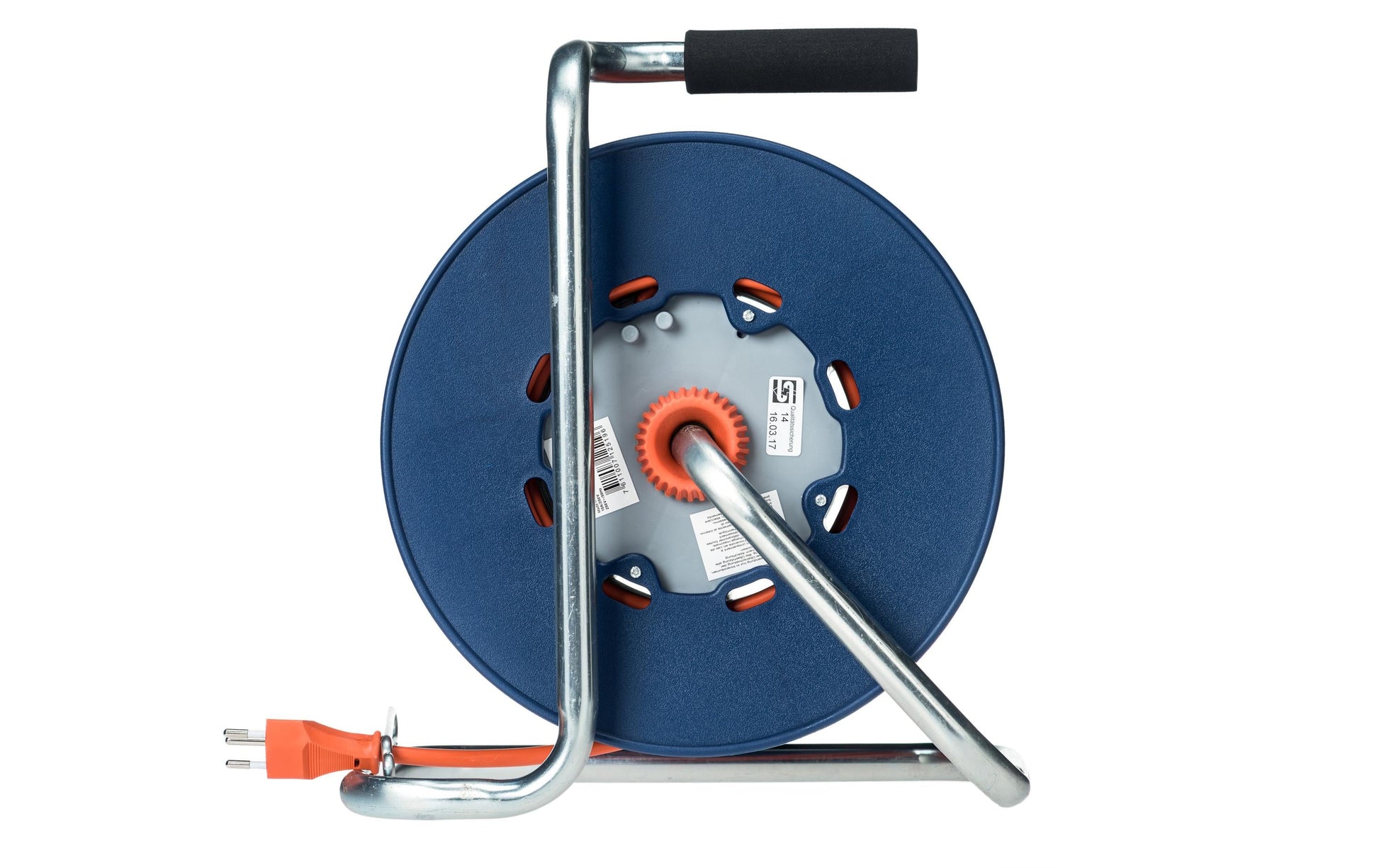 Steffen STERO LOOP Kabelrolle, 30 m, 4×T13, IP20, Überhitzungsschutz, Kabelbremse, 1,5 mm², Eingang T12 – Blau