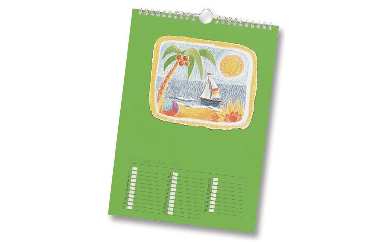 Folia Bastel-Dauerkalender immerwährend – 21 × 29,7 cm – mit Tagesfeldern, mit Aufhänger