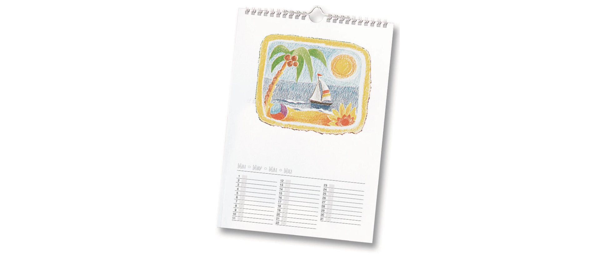 Folia Bastel-Dauerkalender – 17 × 24 cm – mit Tagesfeldern, mit Aufhänger