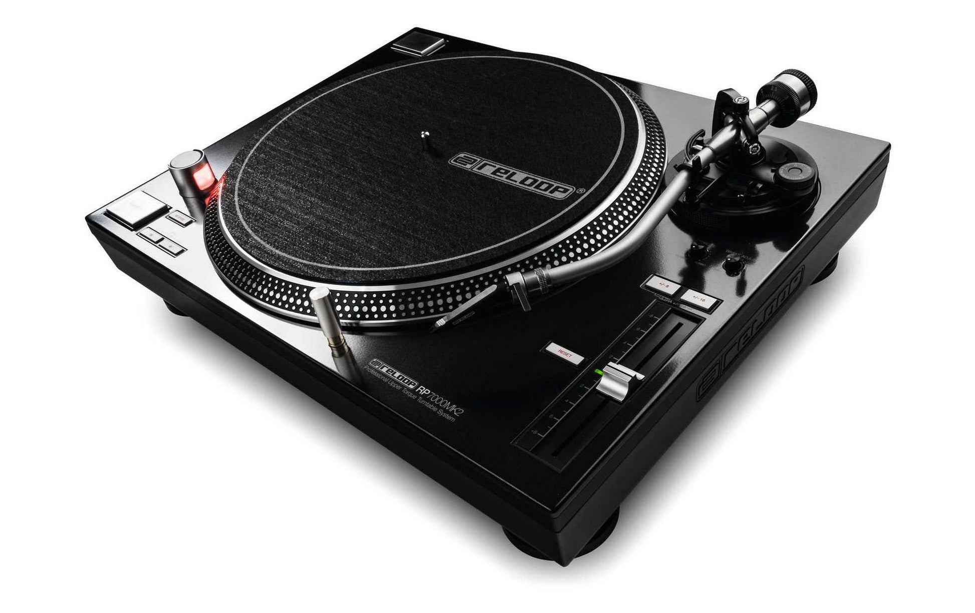 Reloop RP-7000 MKII – Plattenspieler (Direktantrieb, manuell), Phono-Vorverstärker, 33⅓/45/78 U/min – Schwarz