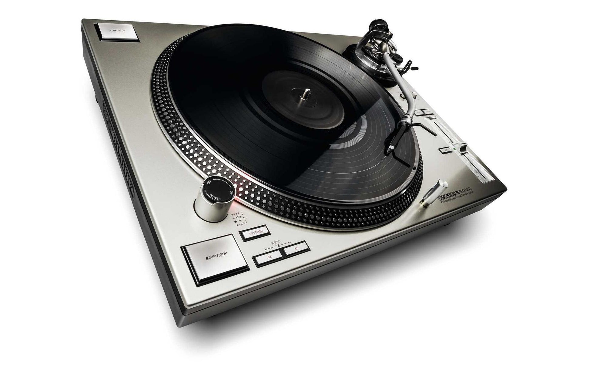 Reloop RP-7000 MKII – Plattenspieler – Stationär – Direktantrieb, Phono-Vorverstärker, Line/Phono umschaltbar – Silber