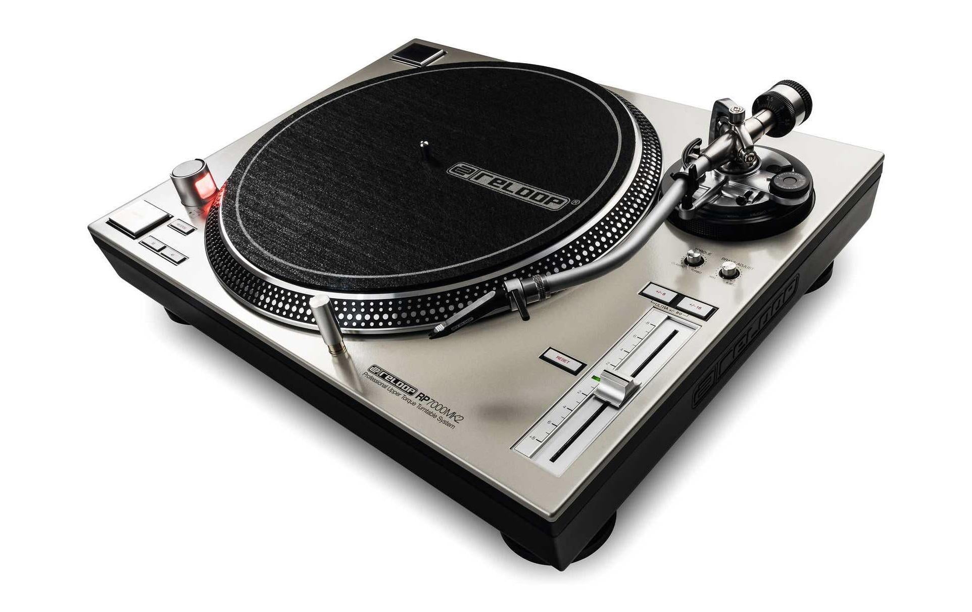 Reloop RP-7000 MKII – Plattenspieler – Stationär – Direktantrieb, Phono-Vorverstärker, Line/Phono umschaltbar – Silber