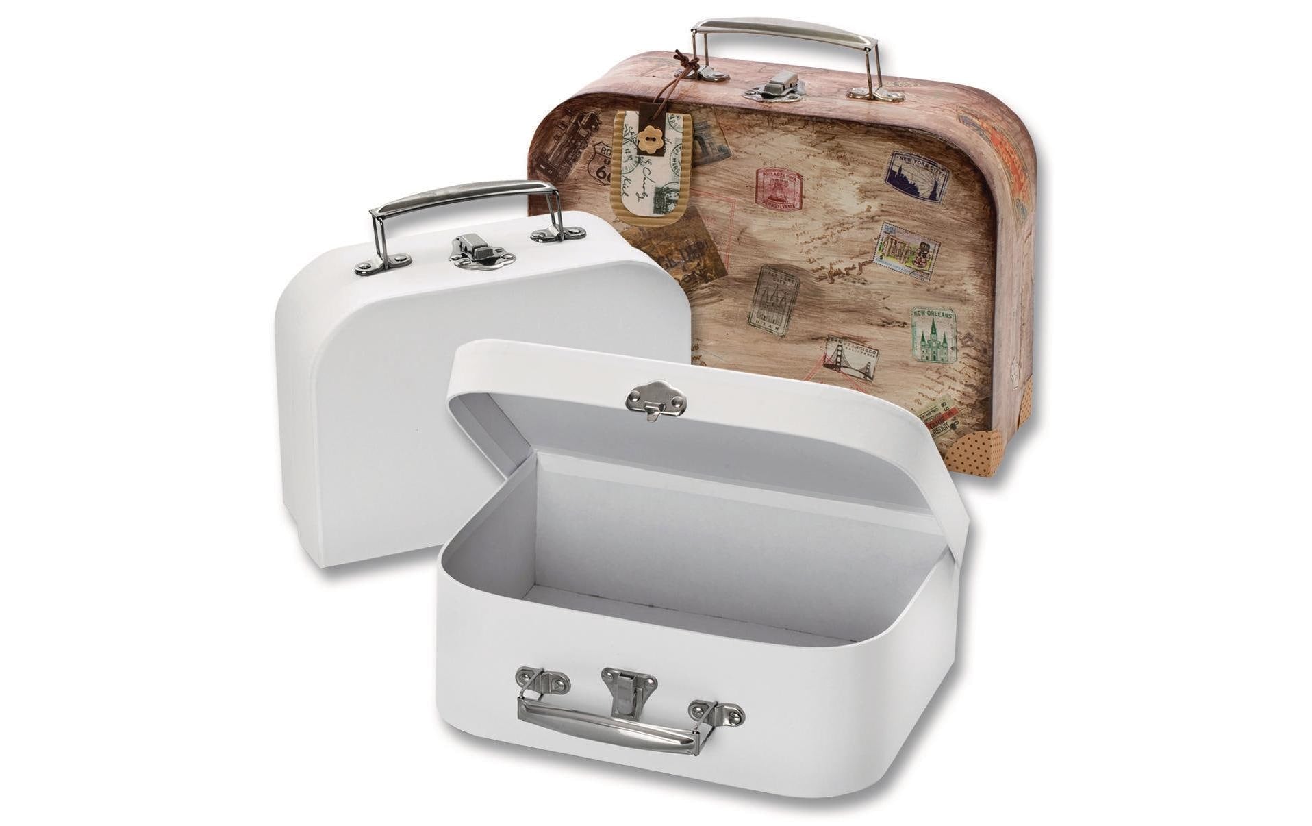 Folia Geschenkbox Karton, Weiss – 2 Stk.