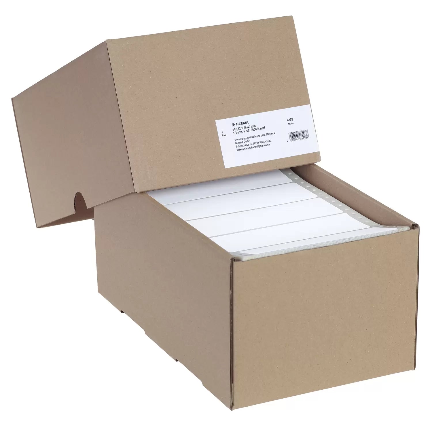 HERMA Druckeretiketten, 147 mm × 48 mm, weiss, Papier, permanent, 6000 Etiketten