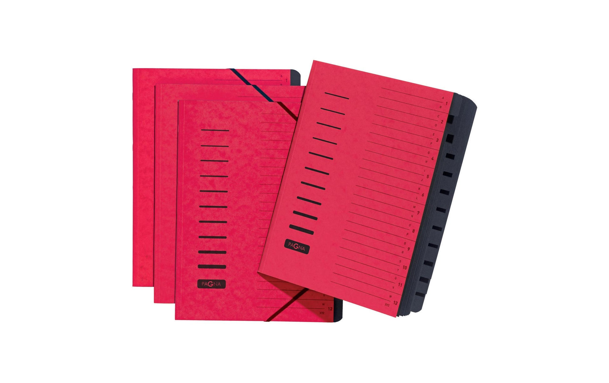 Pagna Sammelmappe für A4, Karton, Rot, mit Gummizug