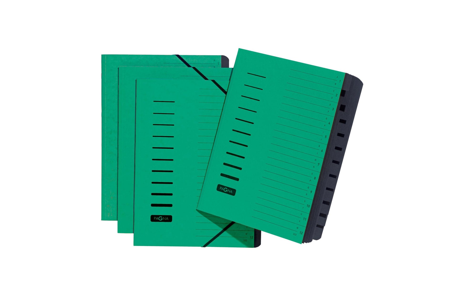 Pagna Sammelmappe für A4, Karton, Grün, mit Gummizug