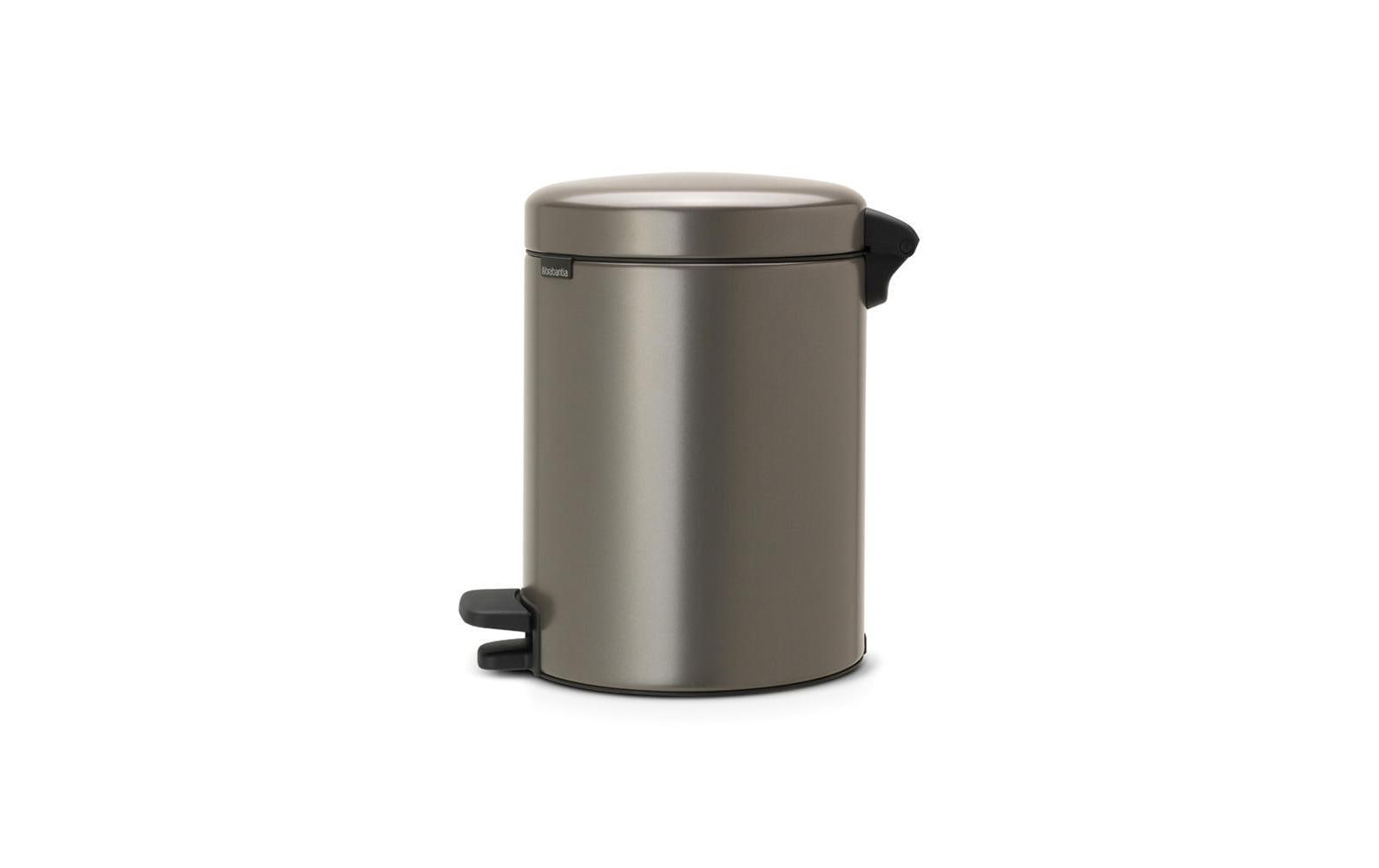 Brabantia NewIcon Treteimer – 5 l – Edelstahl, rund – Soft-Close, Anti-Rutsch-Basis