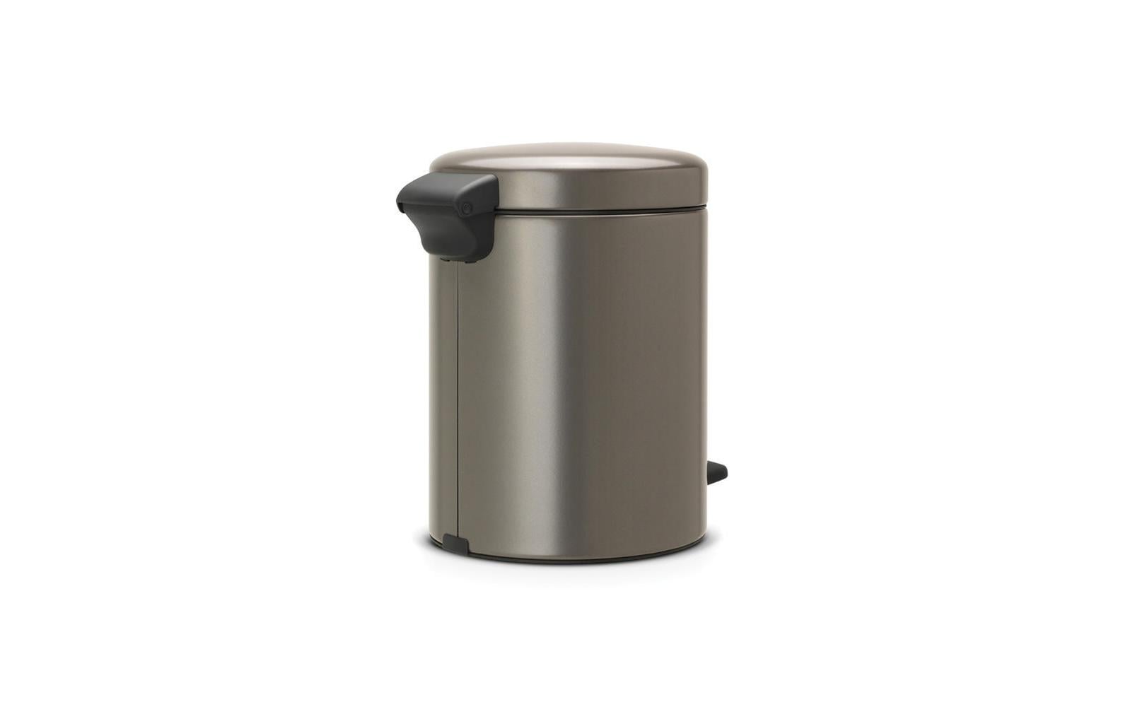 Brabantia NewIcon Treteimer – 5 l – Edelstahl, rund – Soft-Close, Anti-Rutsch-Basis