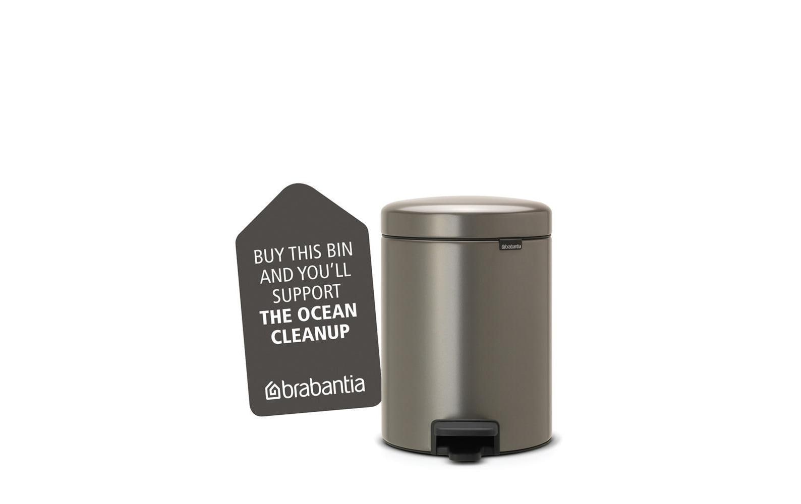 Brabantia NewIcon Treteimer – 5 l – Edelstahl, rund – Soft-Close, Anti-Rutsch-Basis