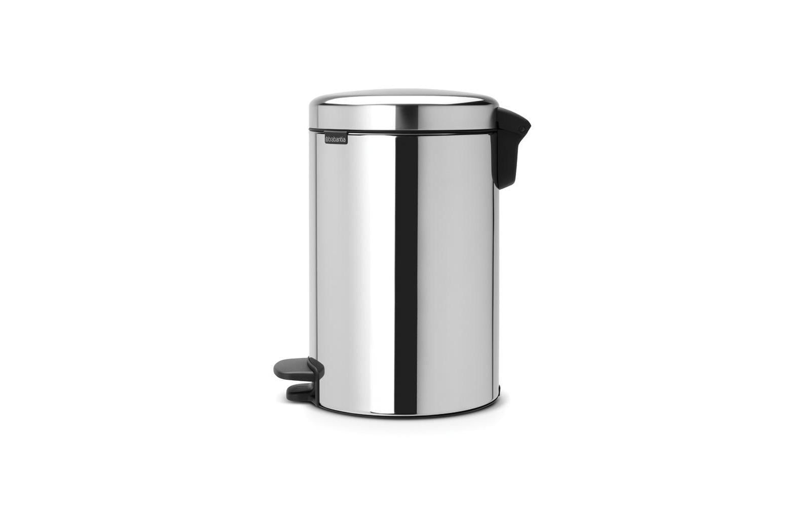 Brabantia NewIcon Treteimer – 12 l – Edelstahl, rund – Anti-Rutsch-Basis