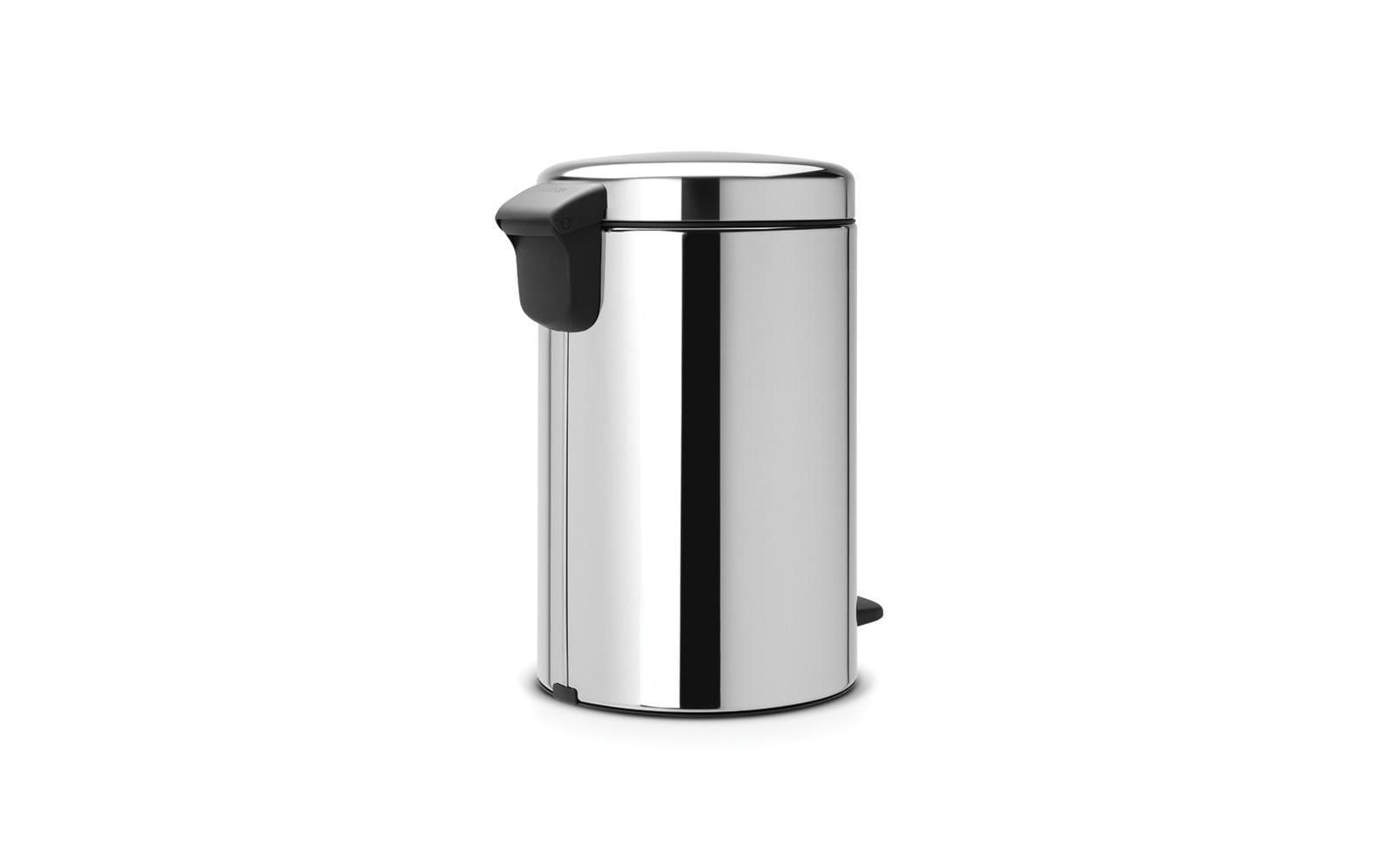 Brabantia NewIcon Treteimer – 12 l – Edelstahl, rund – Anti-Rutsch-Basis