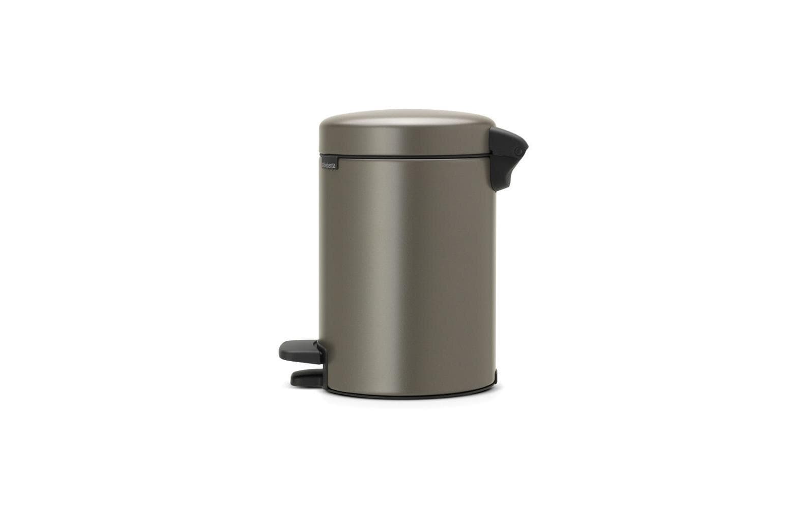 Brabantia NewIcon Treteimer – 3 l – Edelstahl, rund – mit Innenkübel, Anti-Rutsch