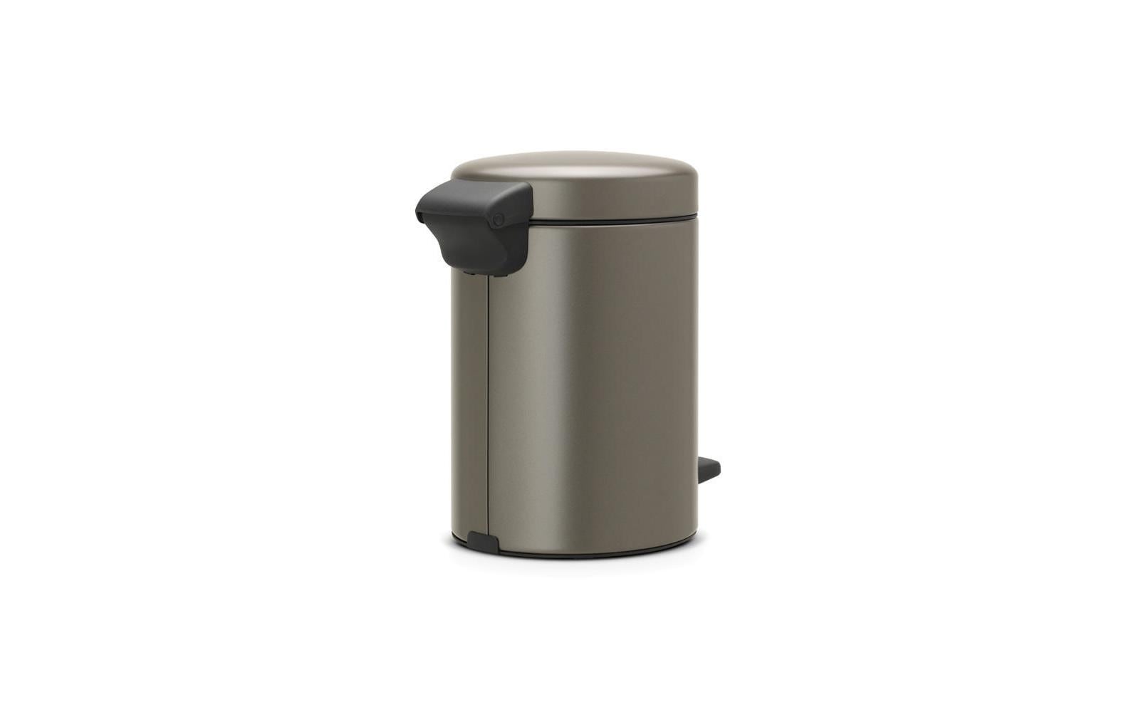 Brabantia NewIcon Treteimer – 3 l – Edelstahl, rund – mit Innenkübel, Anti-Rutsch