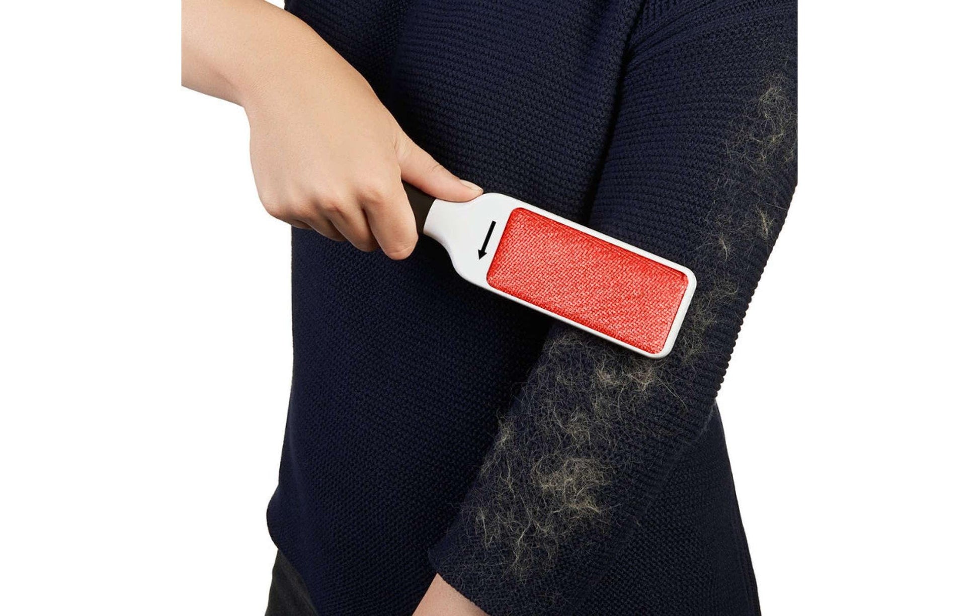 OXO Good Grips Textil-/Fusselbürste – selbstreinigend, Nylon, 17,4×3,9 cm, Weiss, für Kleider