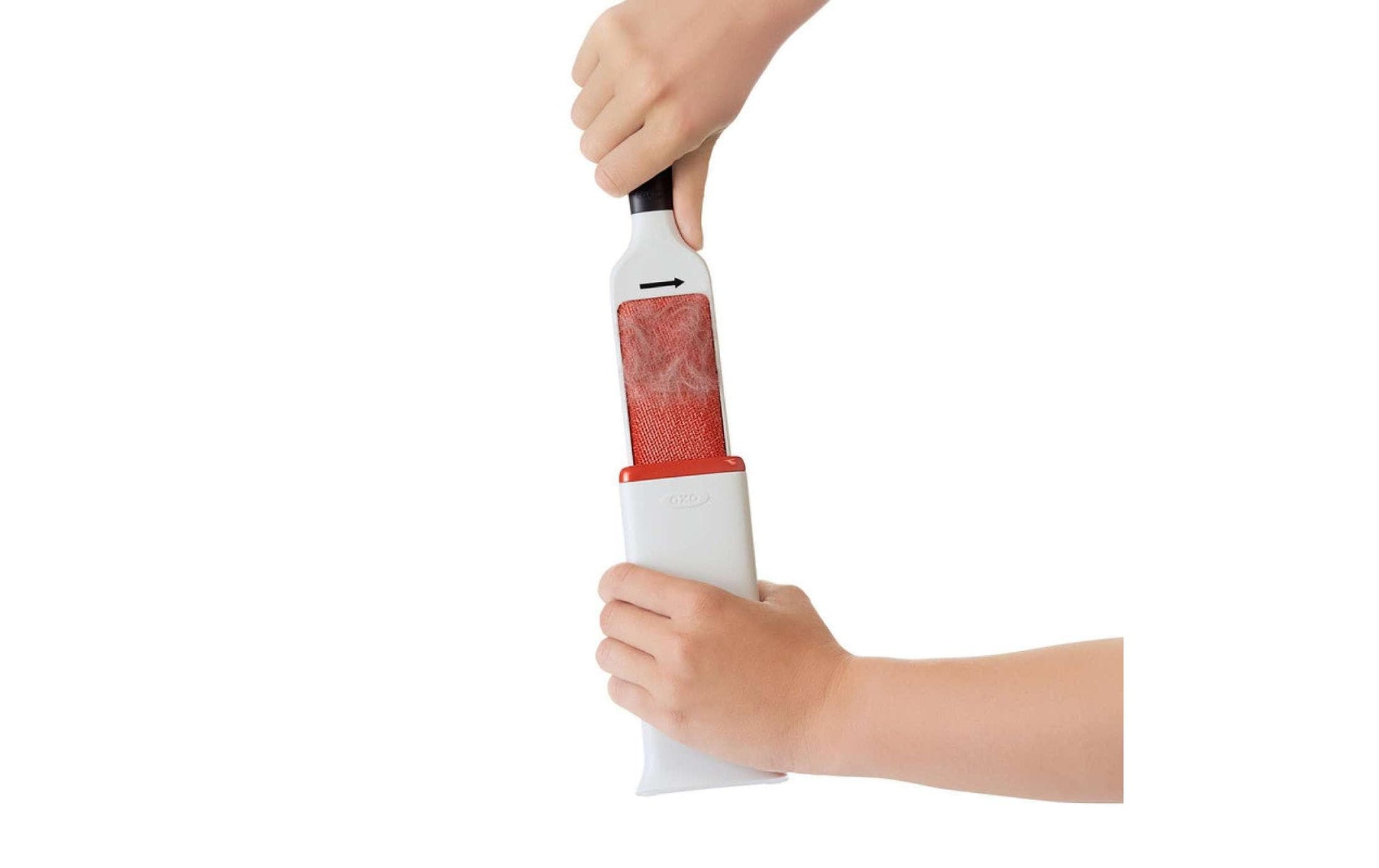 OXO Good Grips Textil-/Fusselbürste – selbstreinigend, Nylon, 17,4×3,9 cm, Weiss, für Kleider