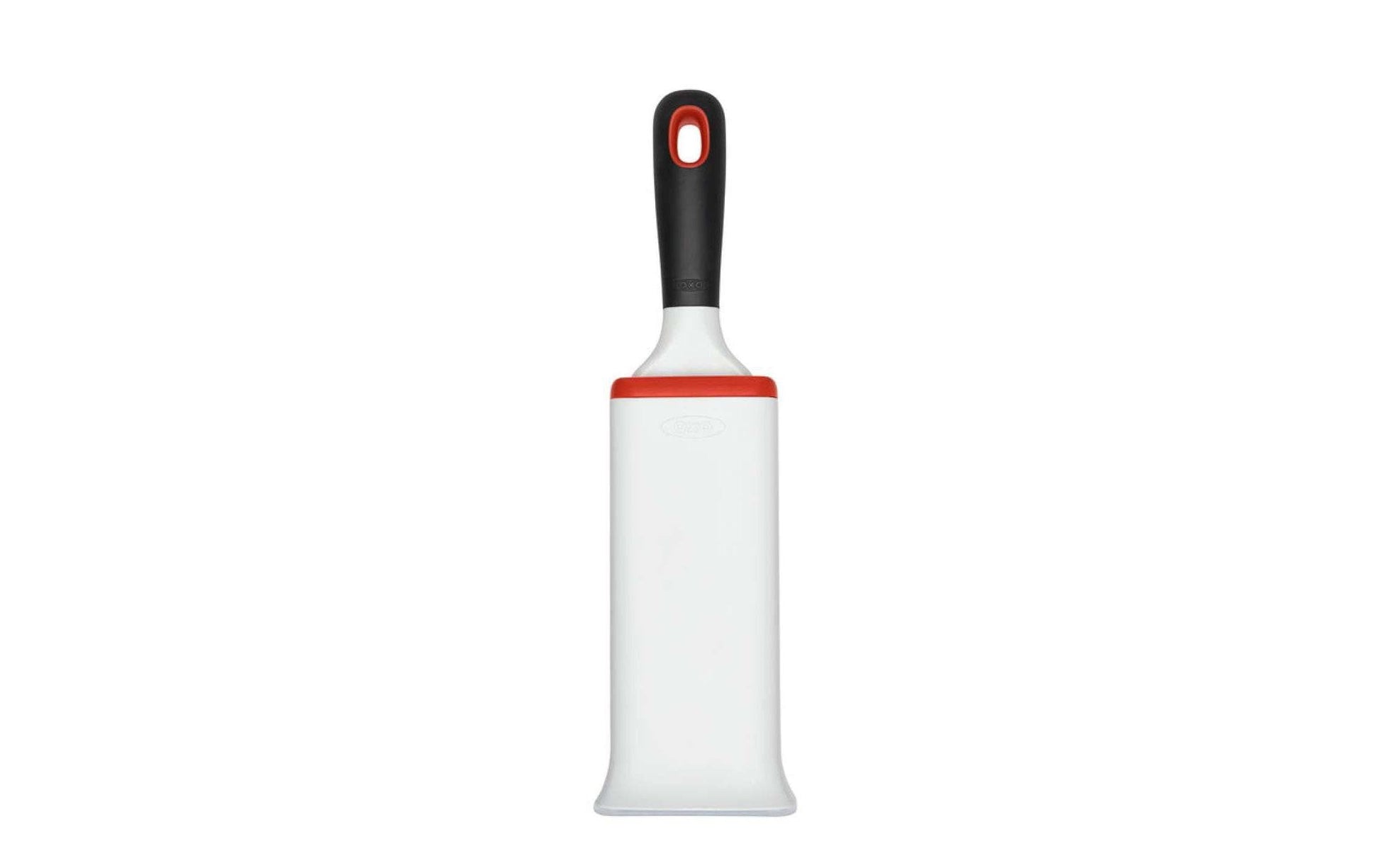OXO Good Grips Textil-/Fusselbürste – selbstreinigend, Nylon, 17,4×3,9 cm, Weiss, für Kleider