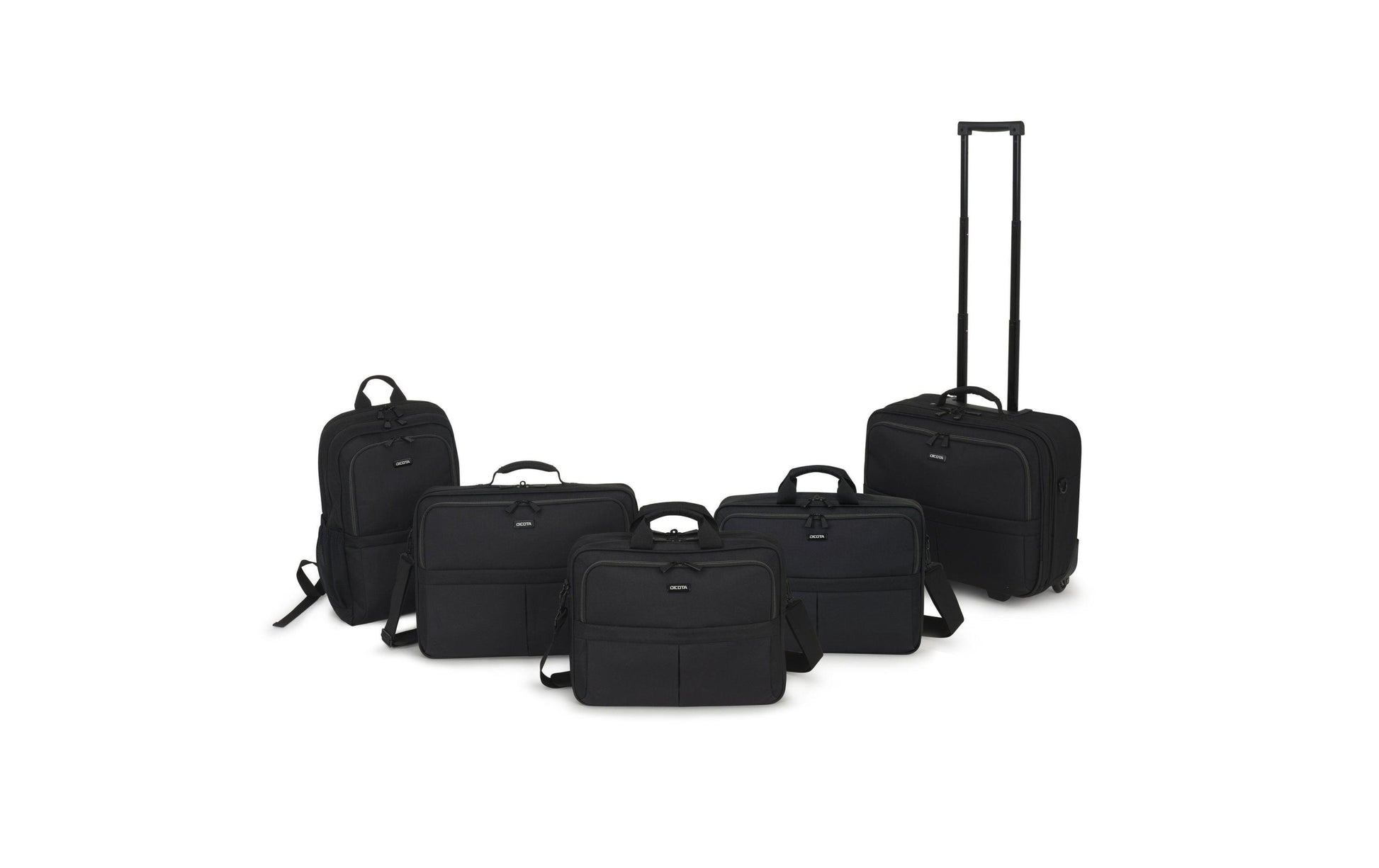 DICOTA Eco Multi SCALE Notebook-Tasche bis 17,3" – aus recyceltem PET, Trolley-Band – Schwarz