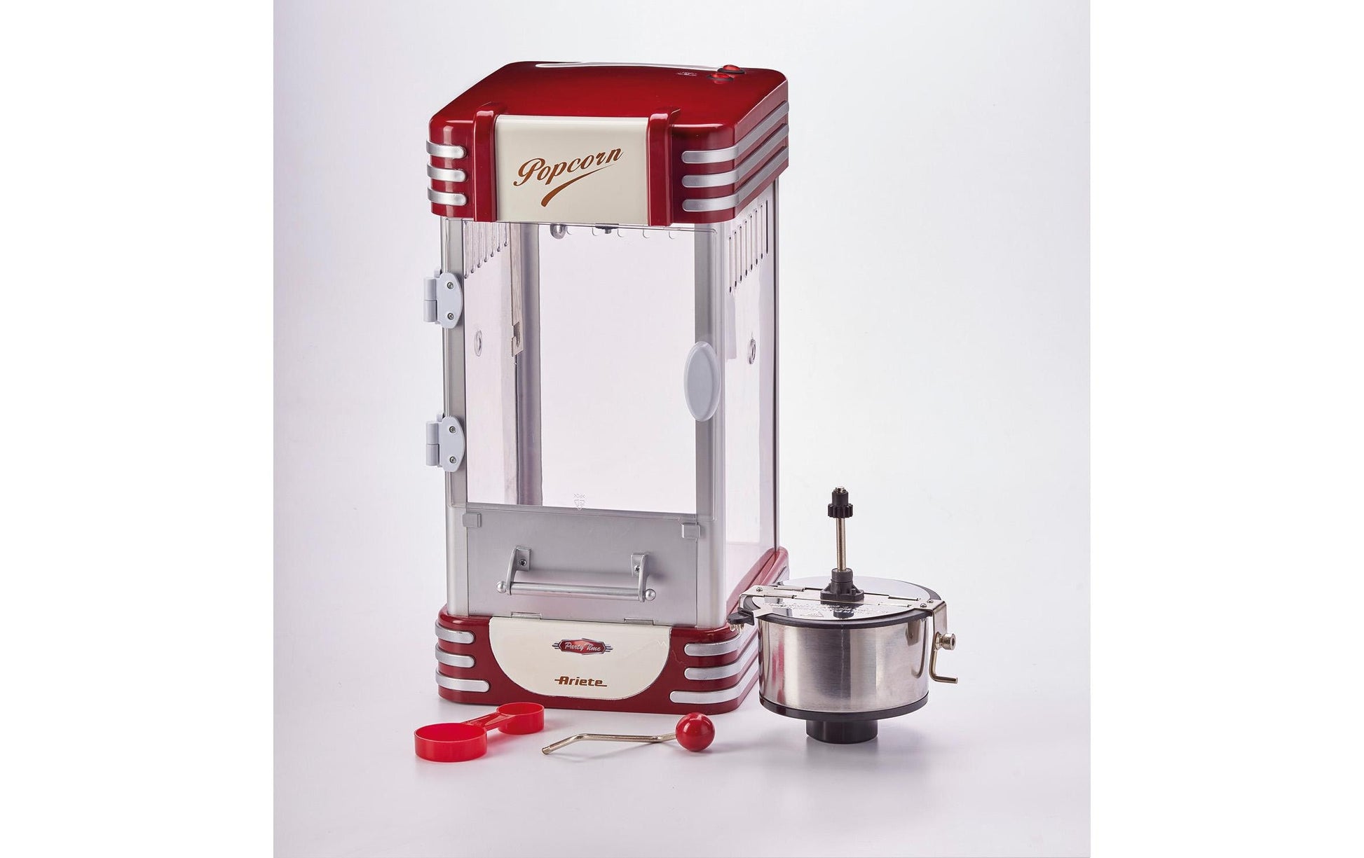Ariete Popcorn Maschine Vintage XL – 2,4 l, 700 g, 310 W – rot/weiss