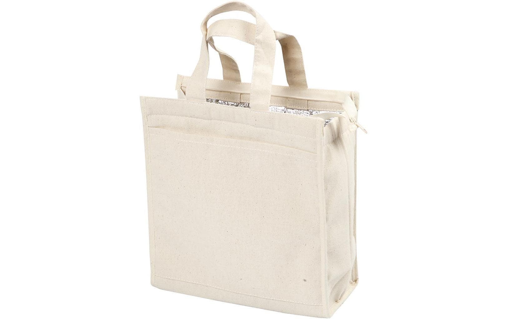Creativ Company Kühltasche – 240×250×120 mm – beige, Baumwolle, Folie – 1 Stk.