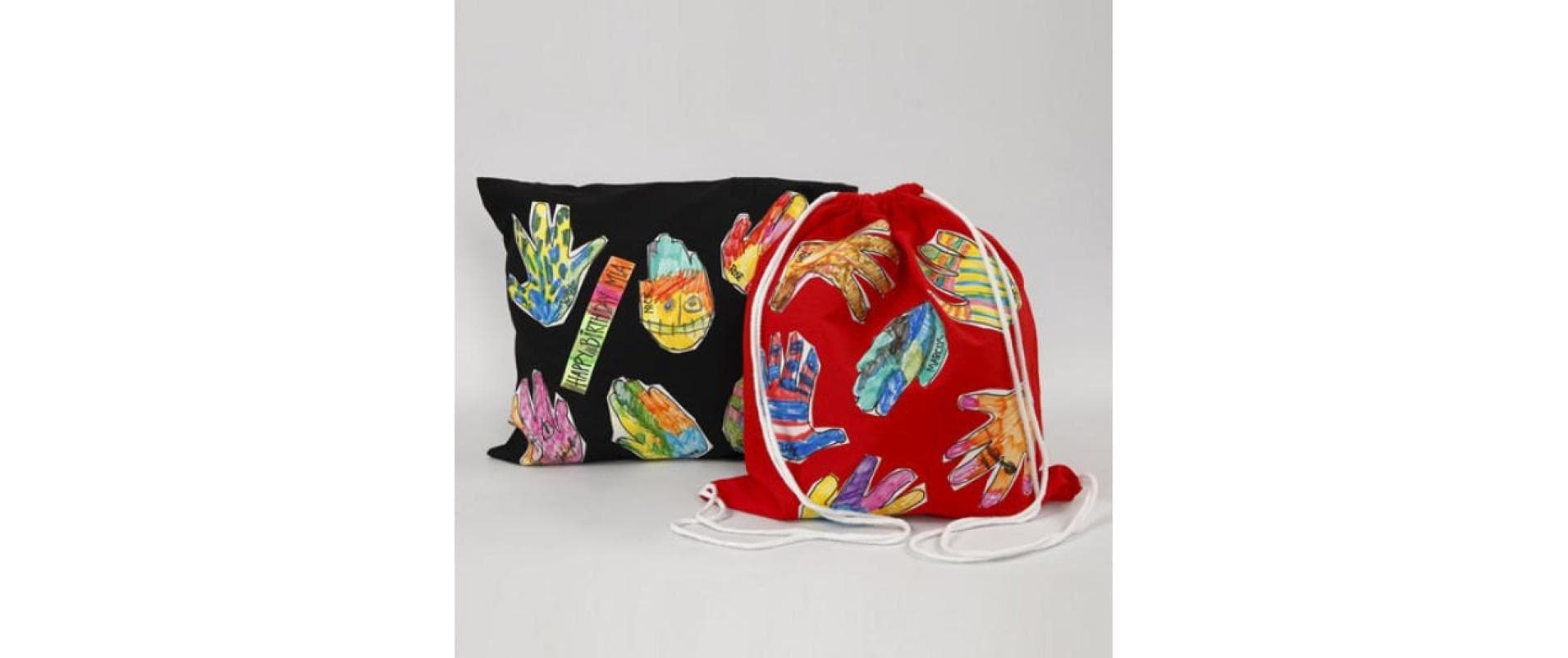 Creativ Company Sportrucksack-Set – 6-teilig, mit Tunnelzug, Baumwolle – farbig sortiert