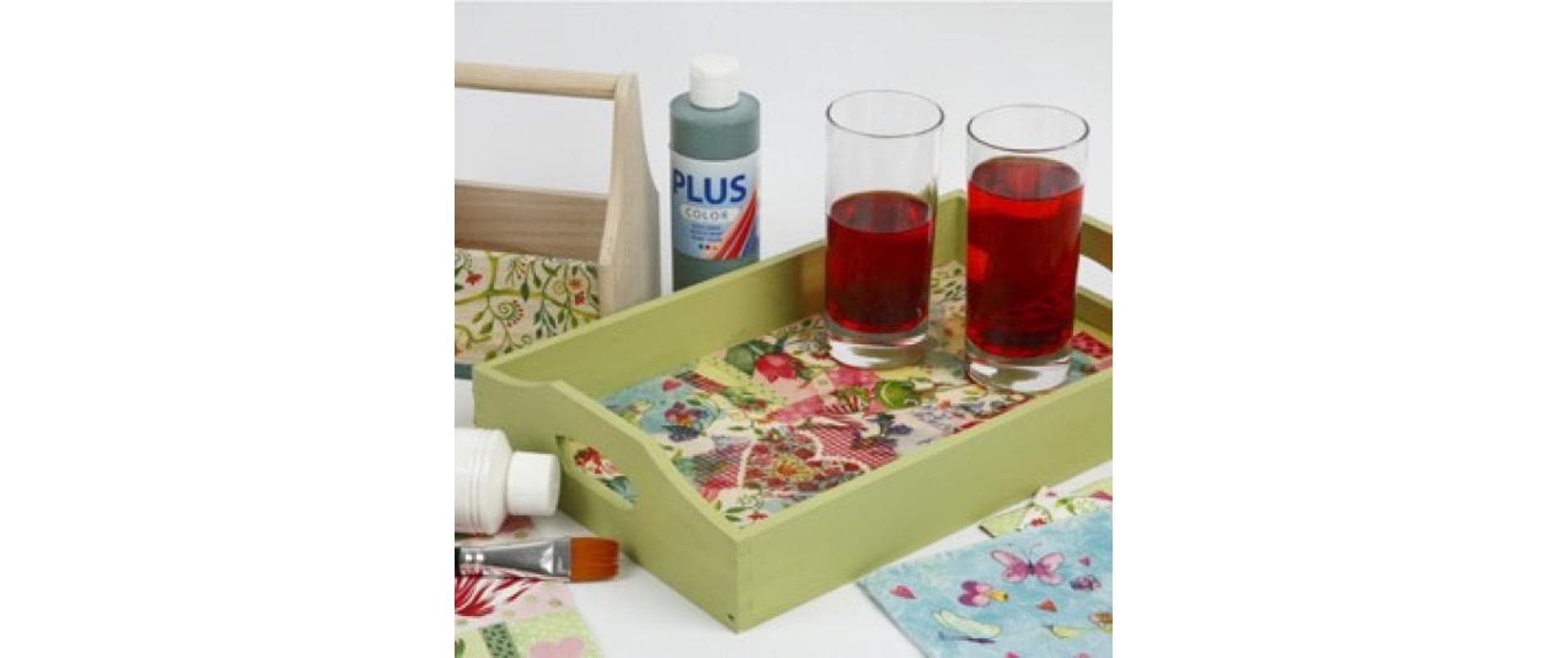 Creativ Company Tablett – 6er Set, 41 × 30 × 5 cm, Holz (Paulownia), Braun