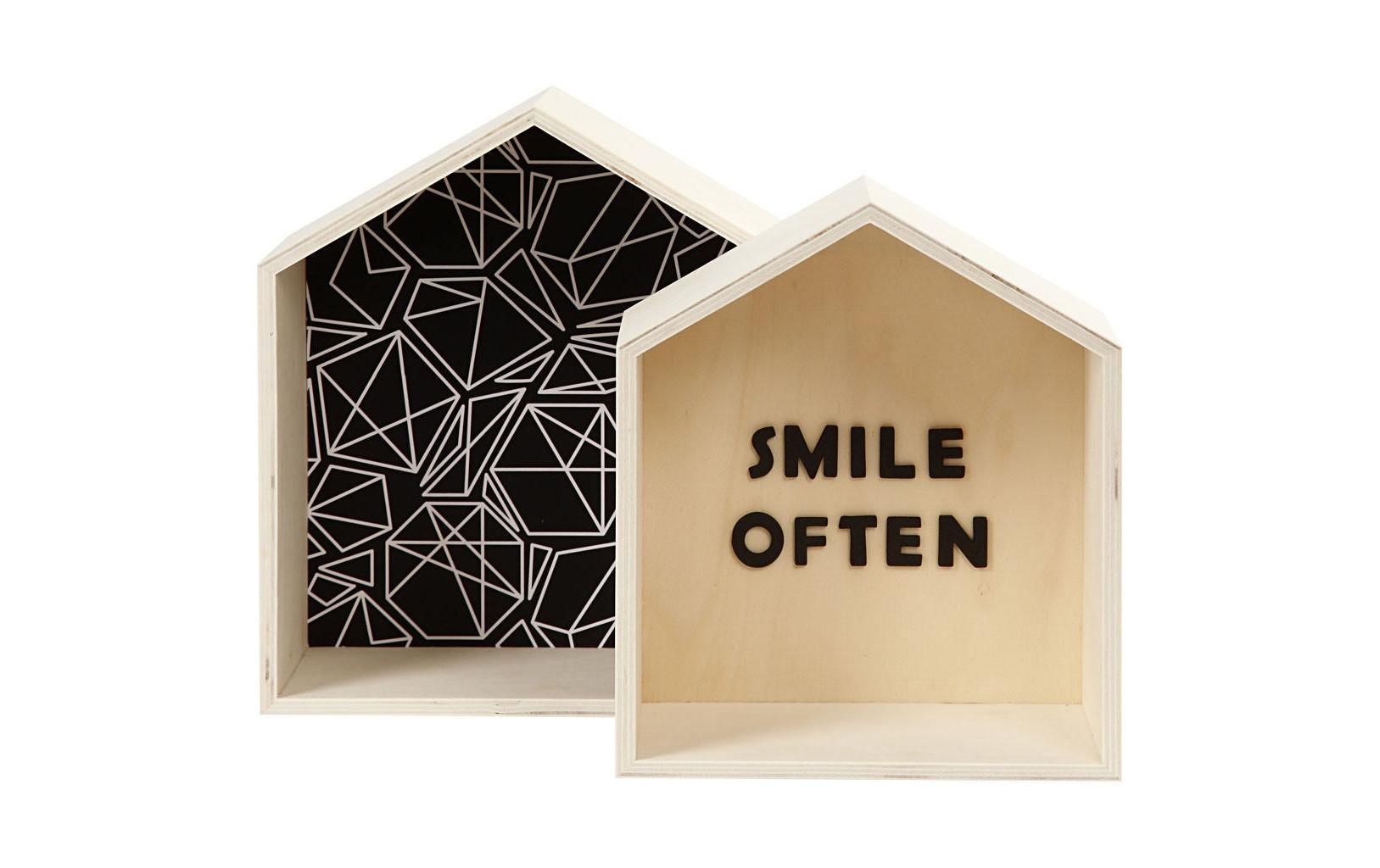 Creativ Company Aufbewahrungsbox Haus – Sperrholz – Braun – 225 × 250 × 125 mm – 2 Stück