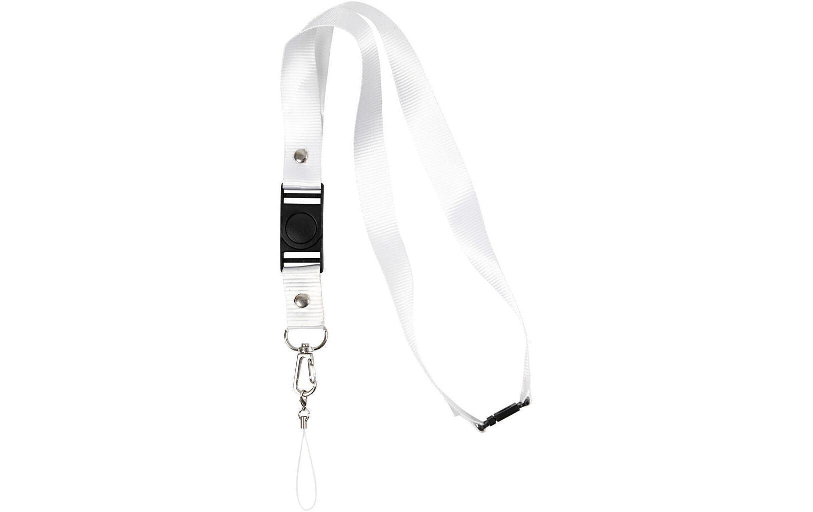 Creativ Company Textilband – Bandlänge 53 cm, Polyester, Weiss, Breite 20 mm, 5er-Pack