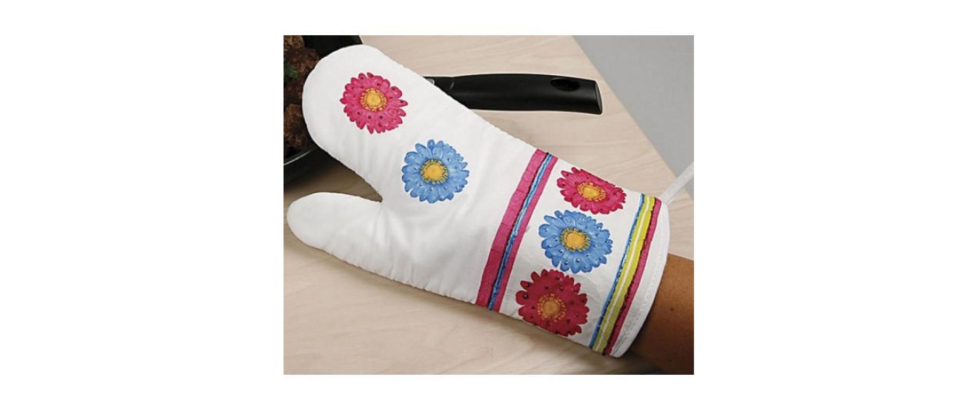 Creativ Company Küchenhandschuhe 18 × 28 cm, Baumwolle, Weiss, 2 Stk.